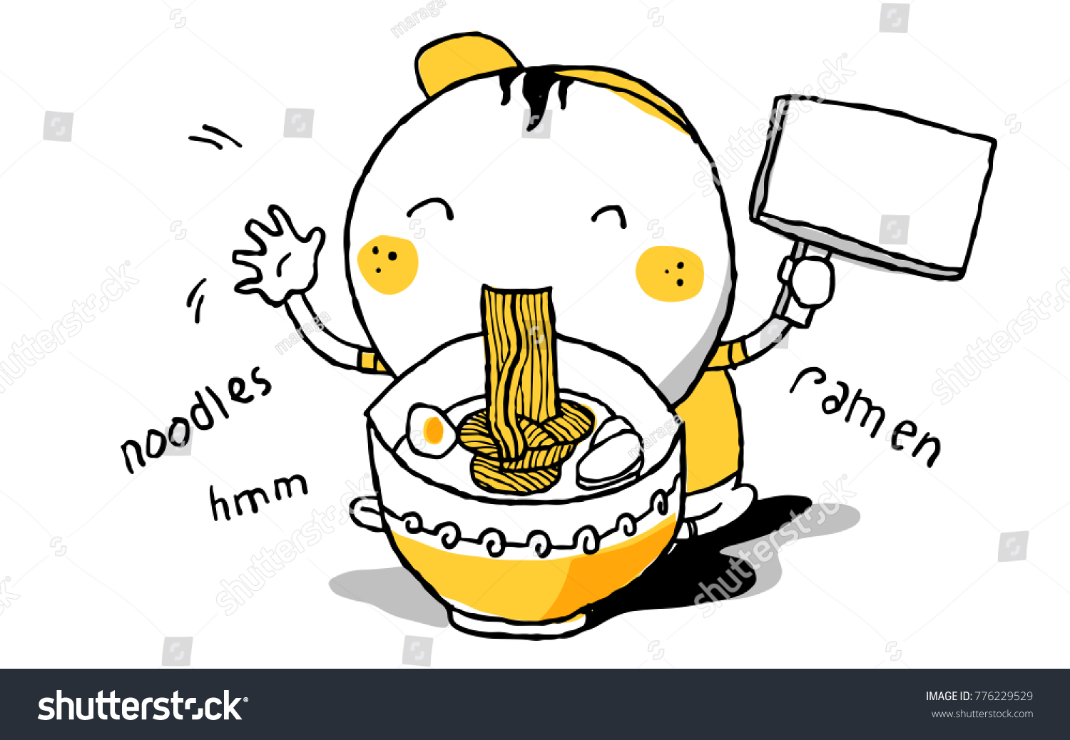 Ramen Noodles Good Mural Japanese Restaurant Stock Image