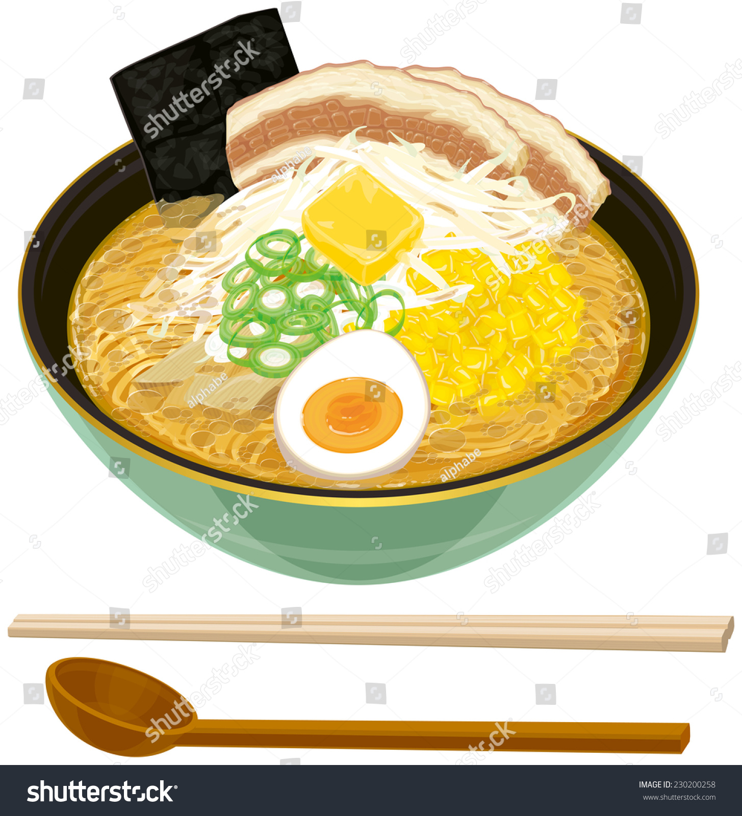 Ramen Miso Based Soupjapanese Noodle Stock Vector Royalty Free Shutterstock