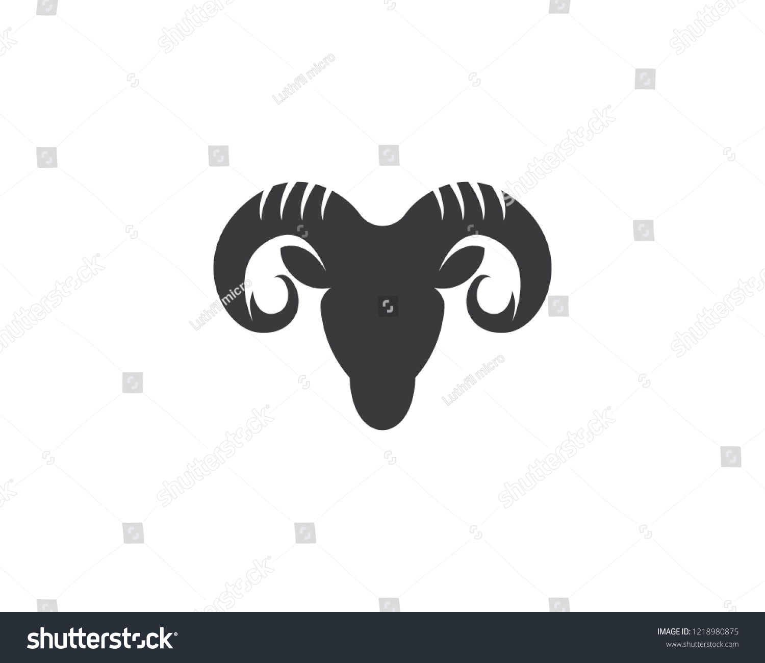 Rams Head Logo Design Icon Stock Vector (Royalty Free) 1218980875