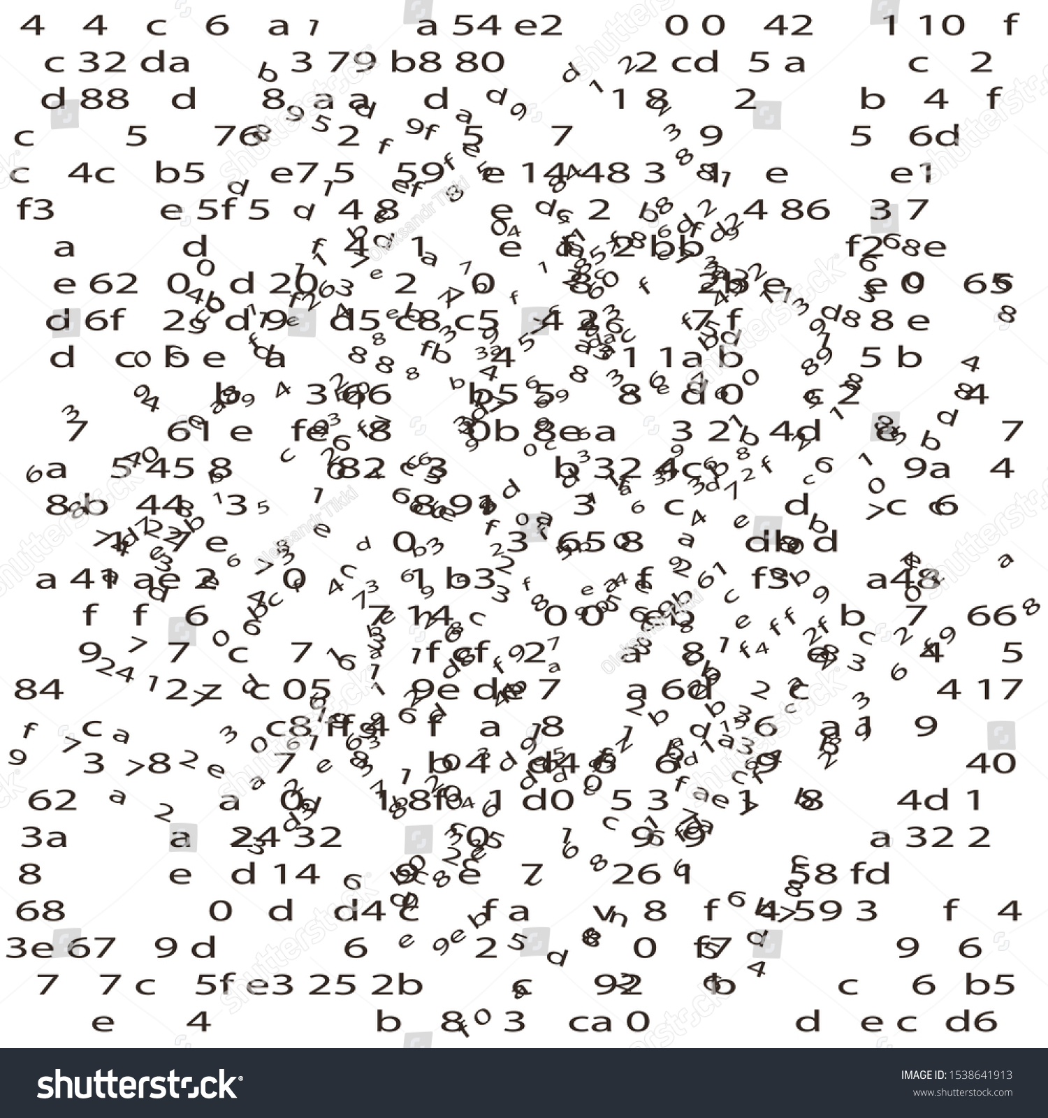 Random Hex Binary Code Isolated On Stock Vector Royalty Free