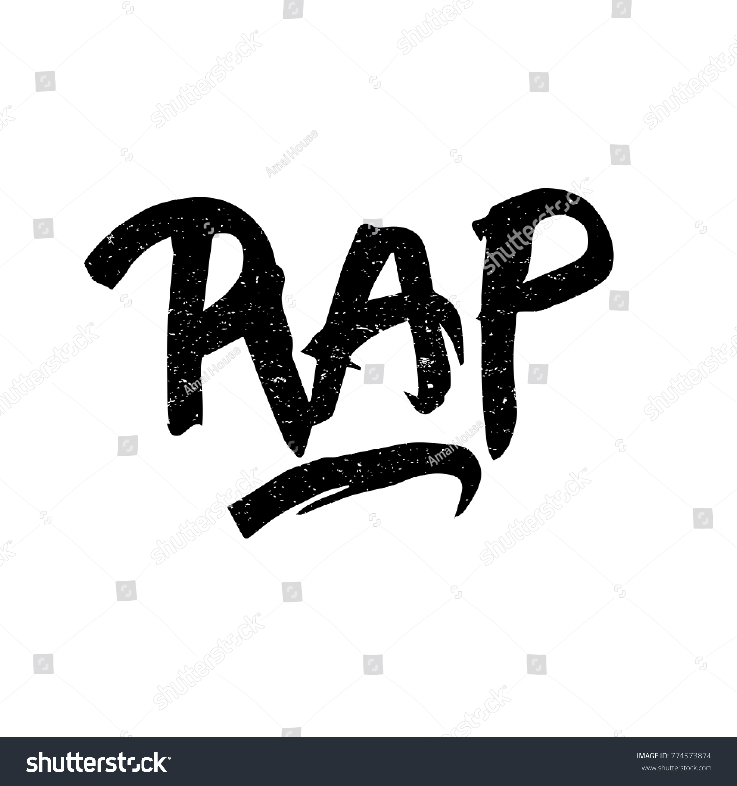 Rap Ink Hand Lettering Modern Brush Stock Vector (Royalty Free) 774573874