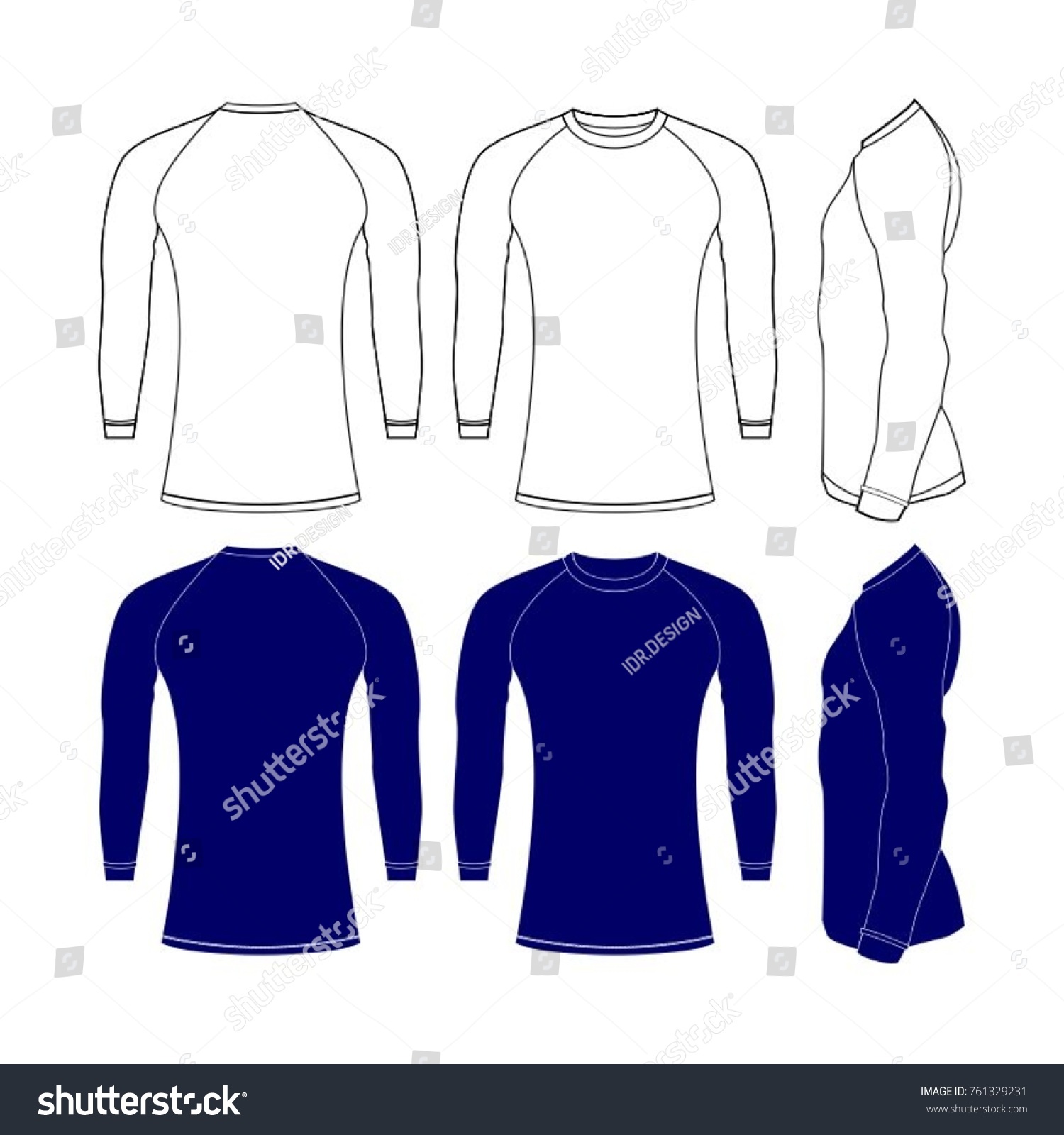 Download Rash Guard Shirts Tamplate Vector Stock Vector Royalty Free 761329231