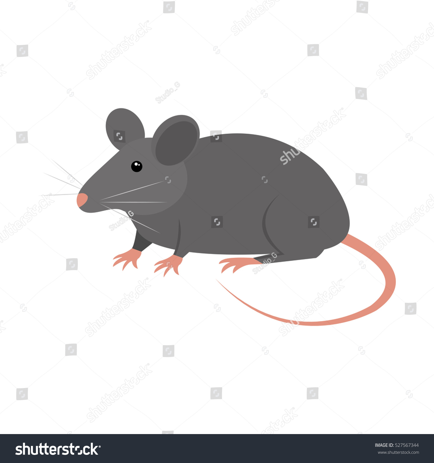 Rat Animal Isolated Icon Stock Vector 527567344 : Shutterstock