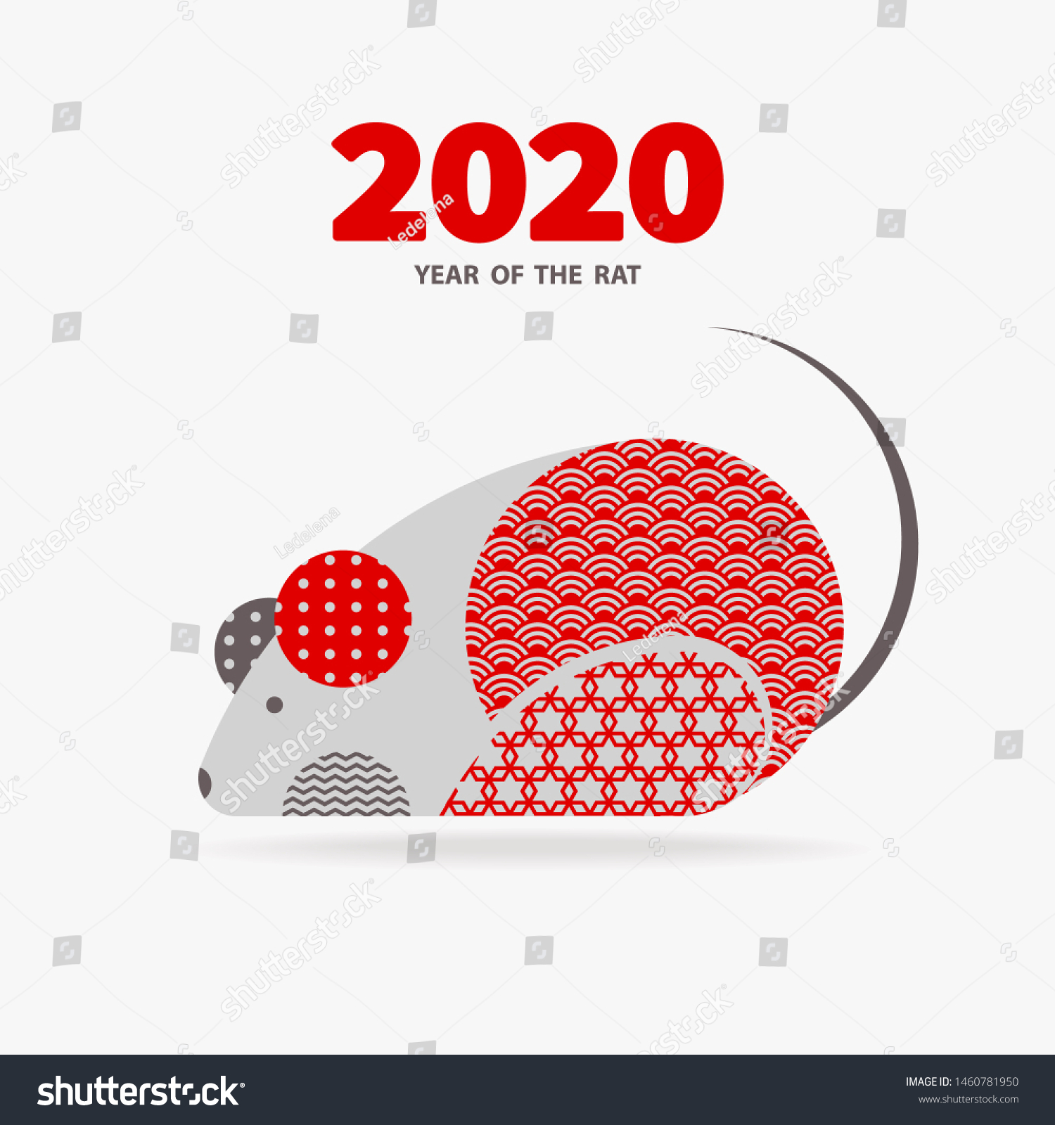 Rat Symbol 2020 Chinese New Year Stock Vector Royalty Free 1460781950