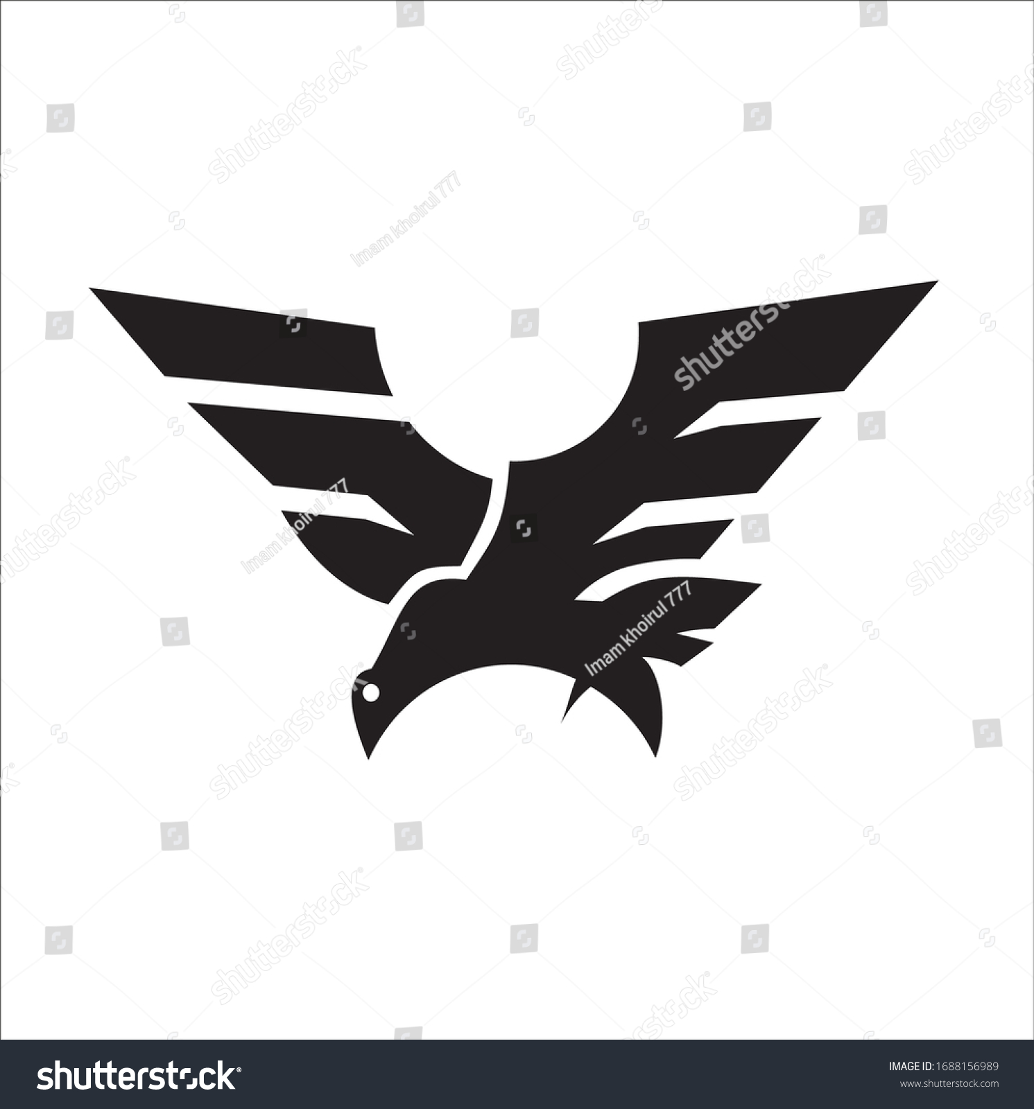 logotipo raven con color blanco y vector de stock libre de regalías