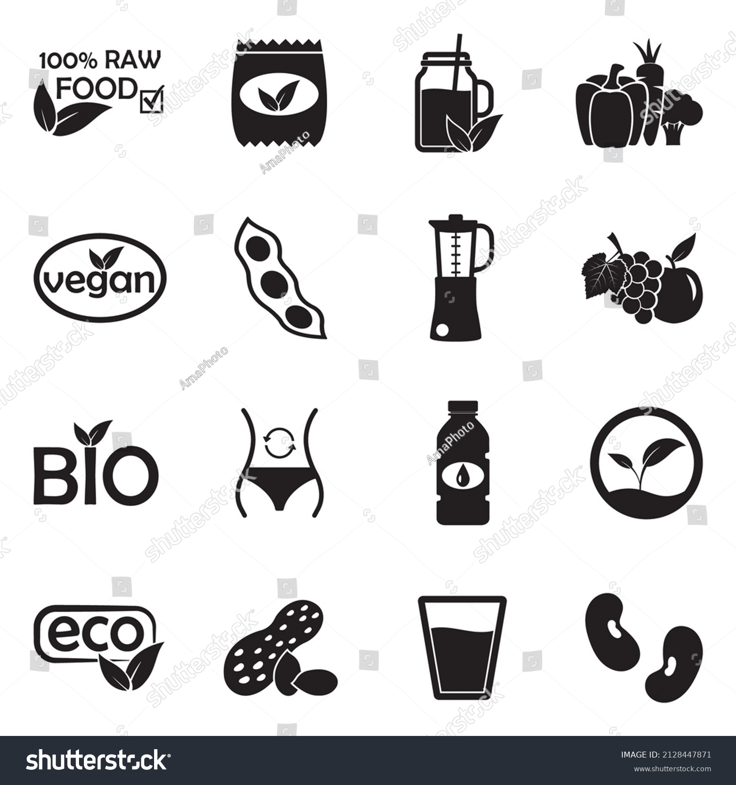 raw-food-diet-icons-black-flat-stock-vector-royalty-free-2128447871-shutterstock