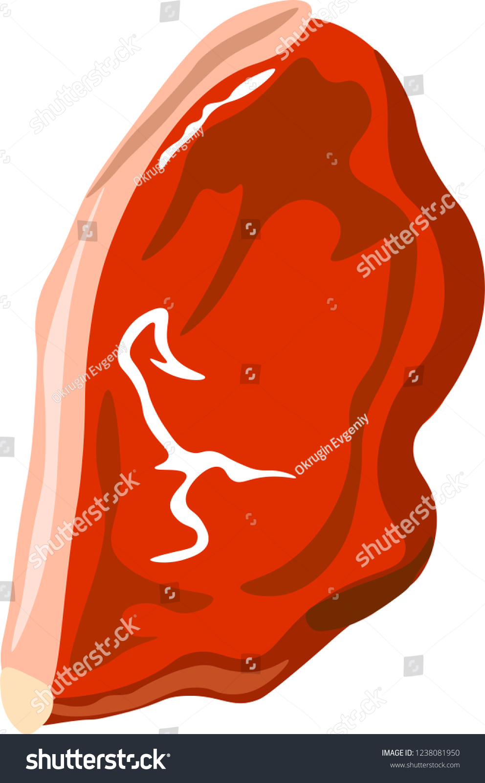 red meat slice with white veins clip art preview