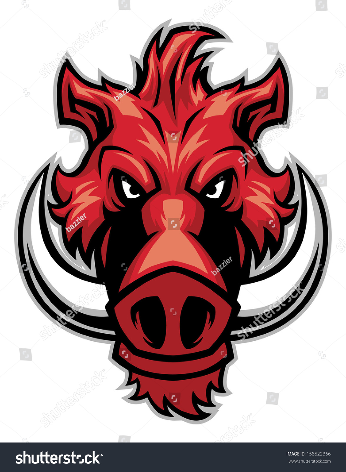 Razorback Head Mascot Stock Vector 158522366 - Shutterstock