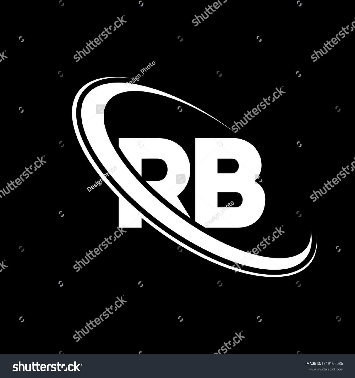 Rb Logo R B Design White Stock Vector (Royalty Free) 1819167086