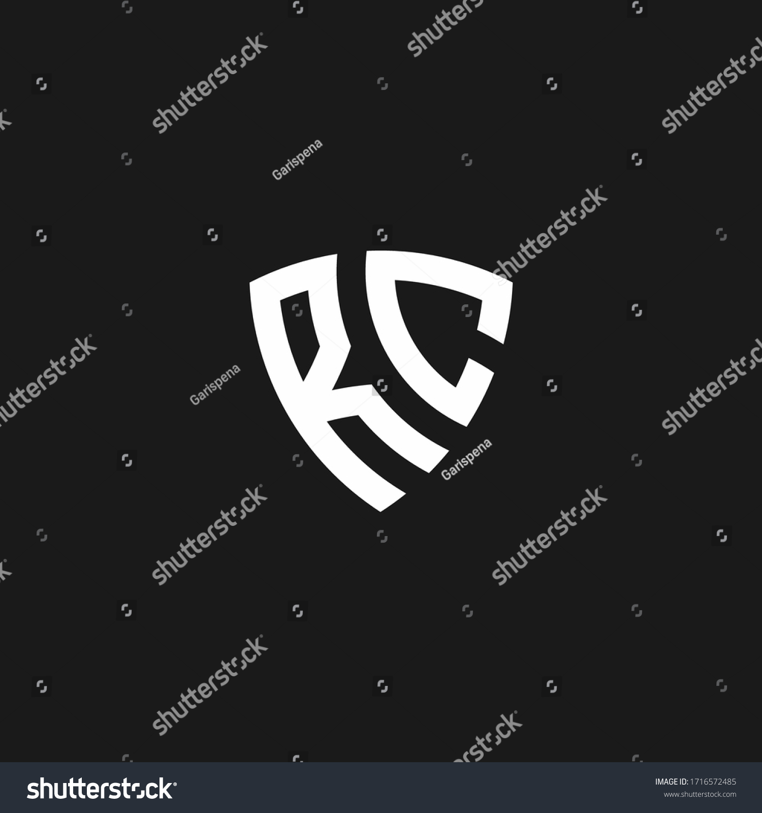 Rc Monogram Logo Shield Shape Design Stock Vector (Royalty Free ...