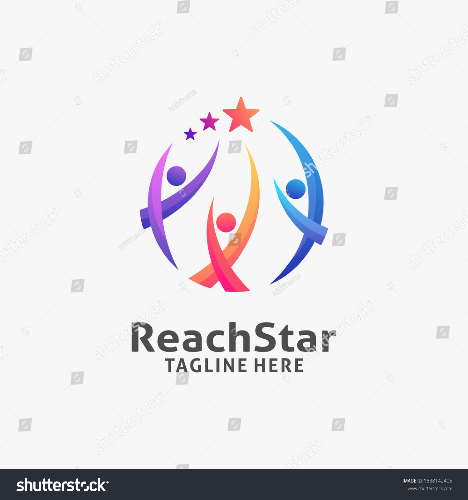 Reaching Star Logo Design Inspiration Stock Vector (Royalty Free ...