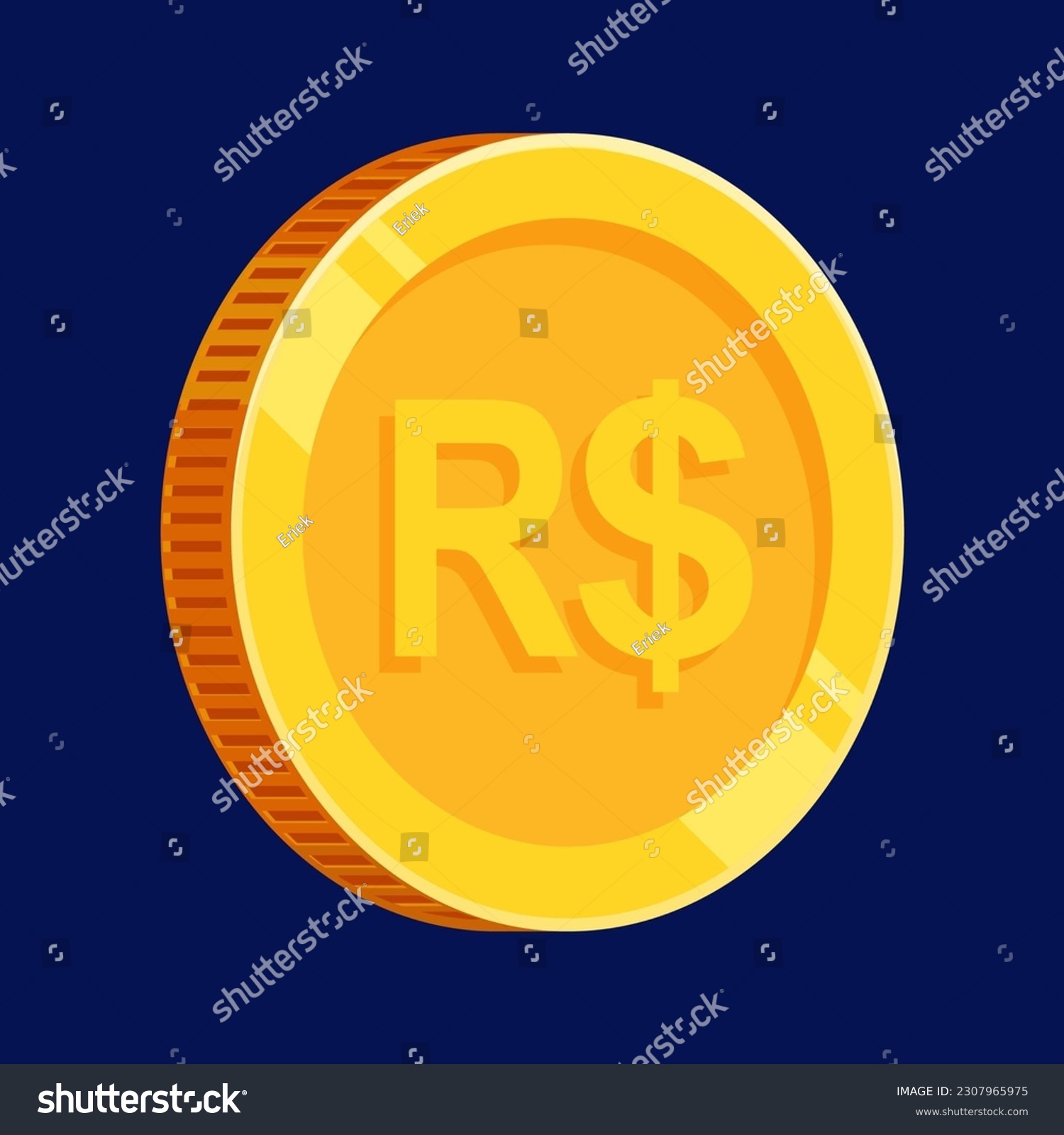 SVG of Real Brazilian Coin Gold BRL Money Vector svg