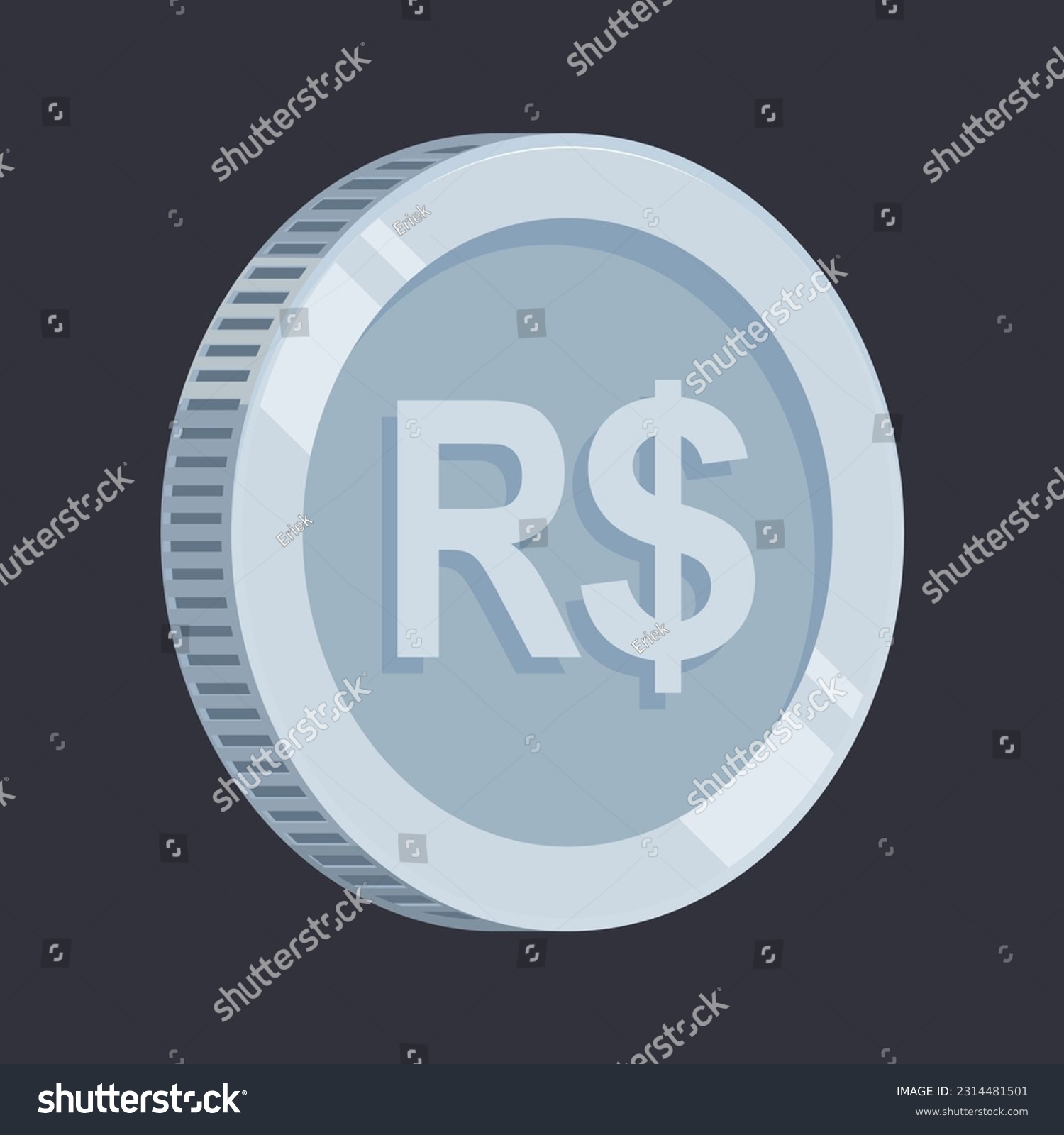 SVG of Real Brazilian Coin Silver BRL Tin Money Vector svg