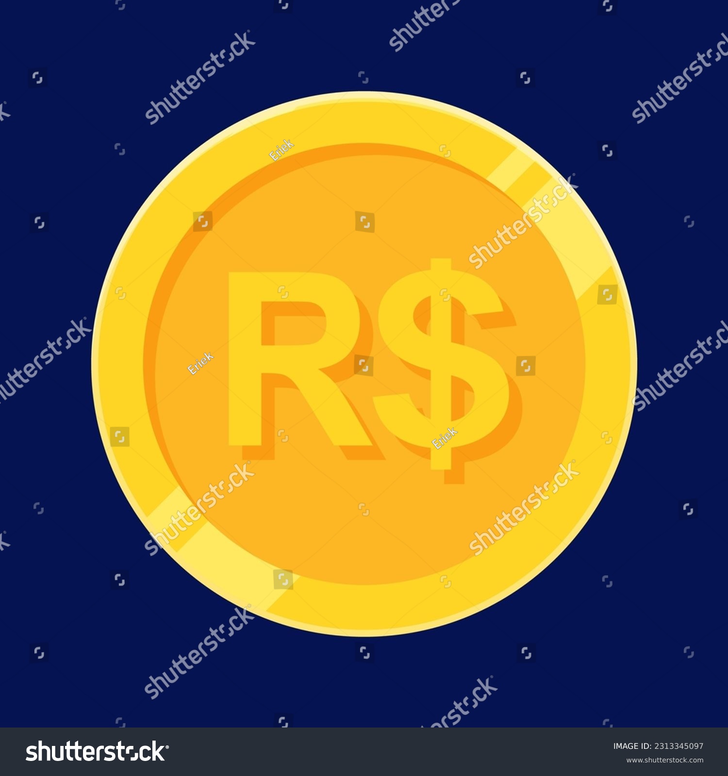 SVG of Real Brazilian Gold Coin BRL Money Vector svg