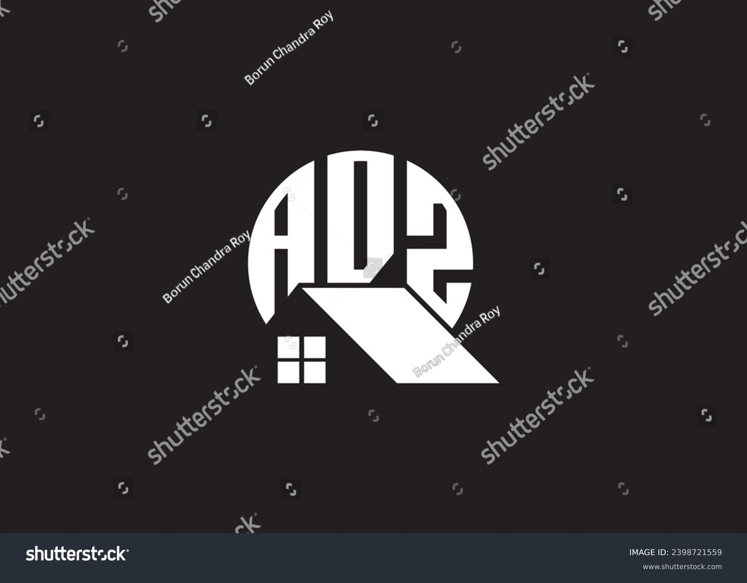 SVG of Real Estate Letter ADZ Monogram Vector Logo.Home Or Building Shape ADZ Logo svg