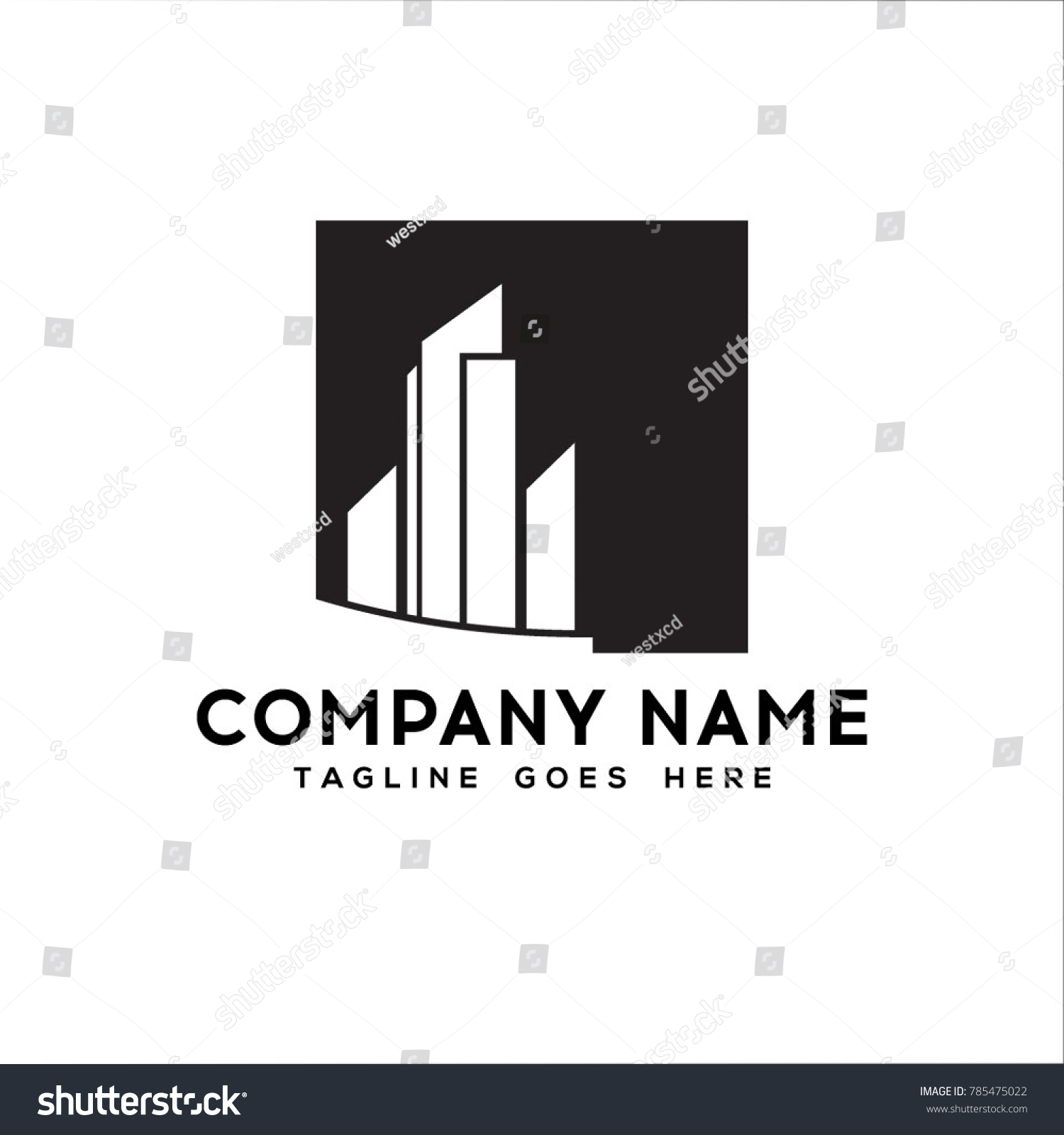 Real Estate Logo Flat Black Color Stock Vector (Royalty Free) 785475022