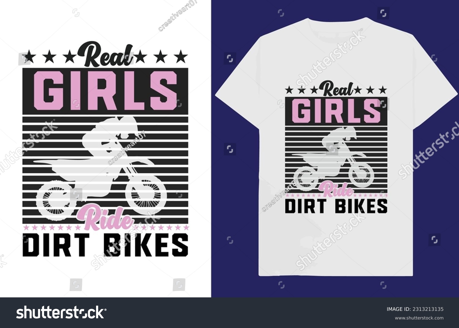 SVG of Real Girls Ride Dirt Bikes t-shirt design File you can use for Print Ready svg
