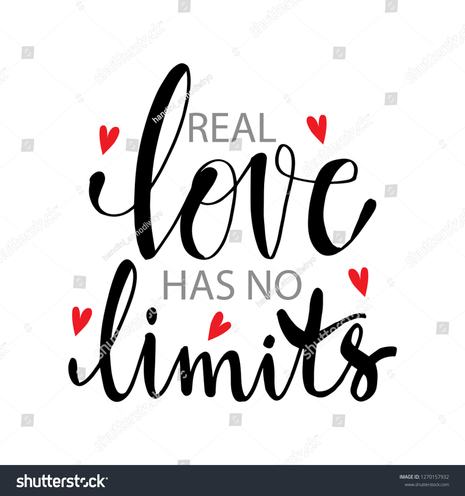 real-love-has-no-limits-motivational-stock-vector-royalty-free