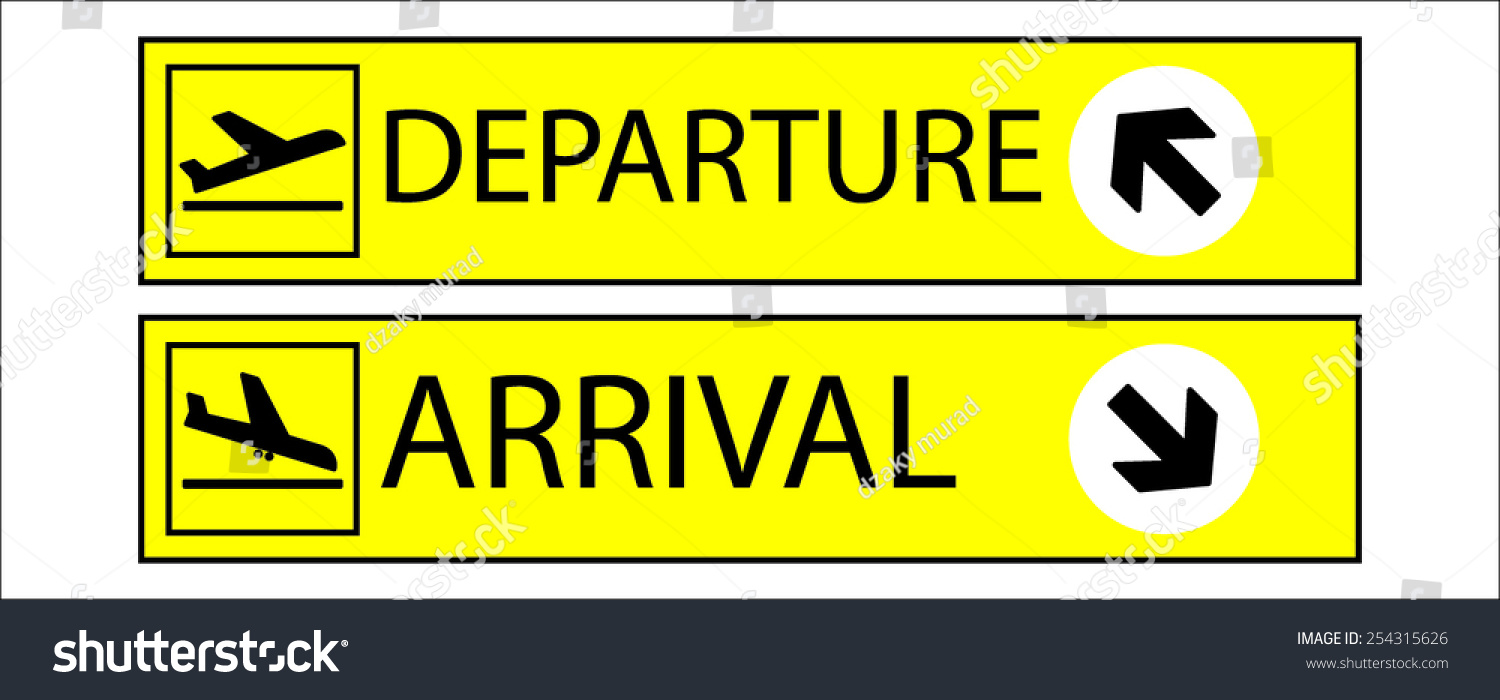 Realistic Airport Sign Arrivals Departures Stock Vector (Royalty Free ...