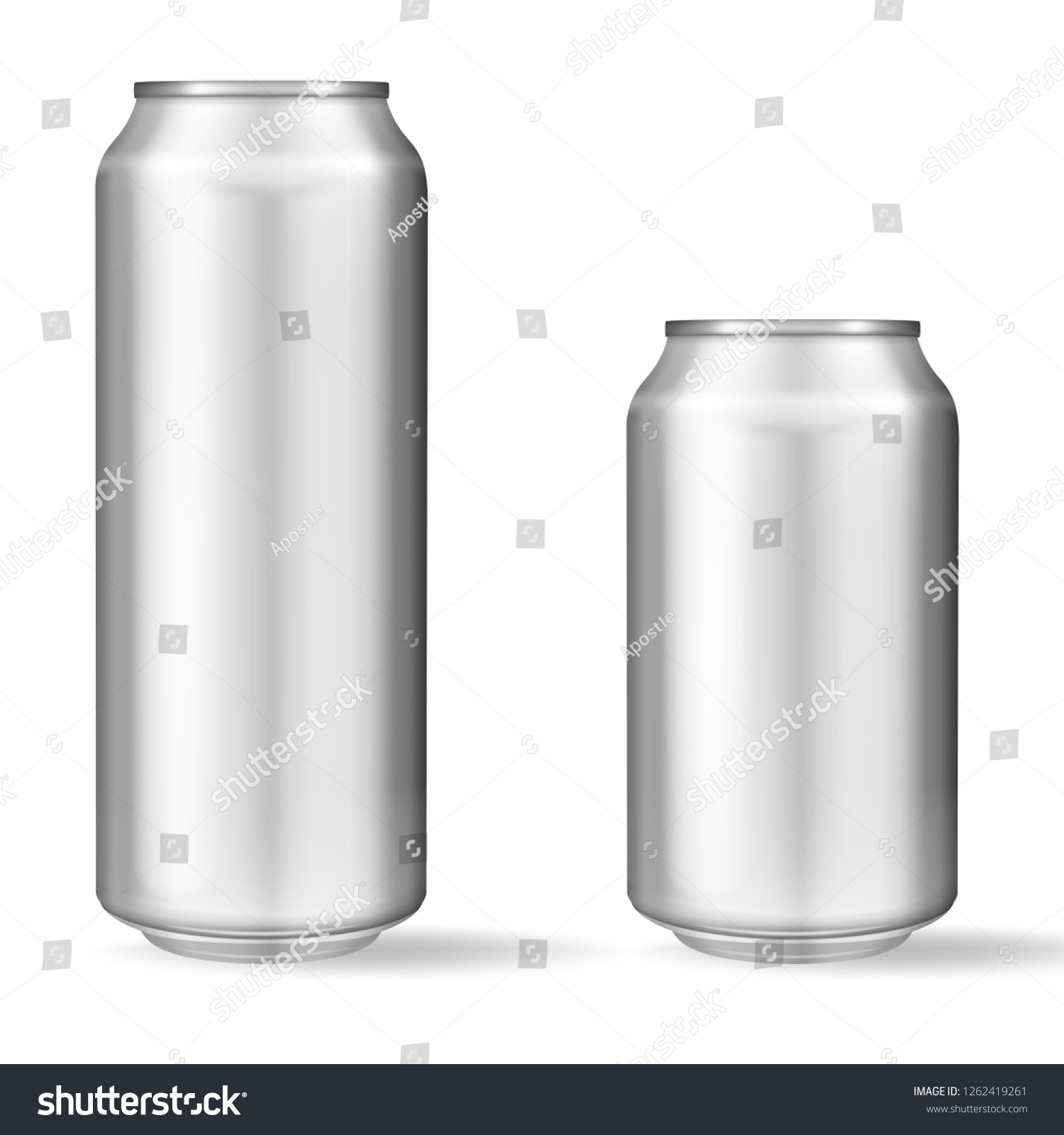 SVG of Realistic aluminum can on white background. Mockup, blank can with copy space svg