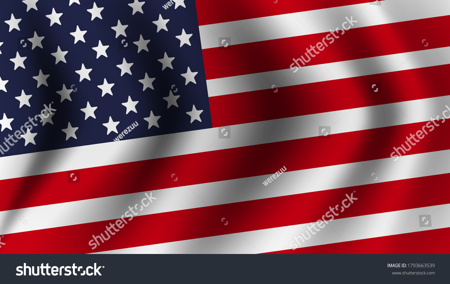 Realistic American Flag Waving Vector Stock Vector Royalty Free Realistic American Flag Waving Vector Stock Vector Royalty Free