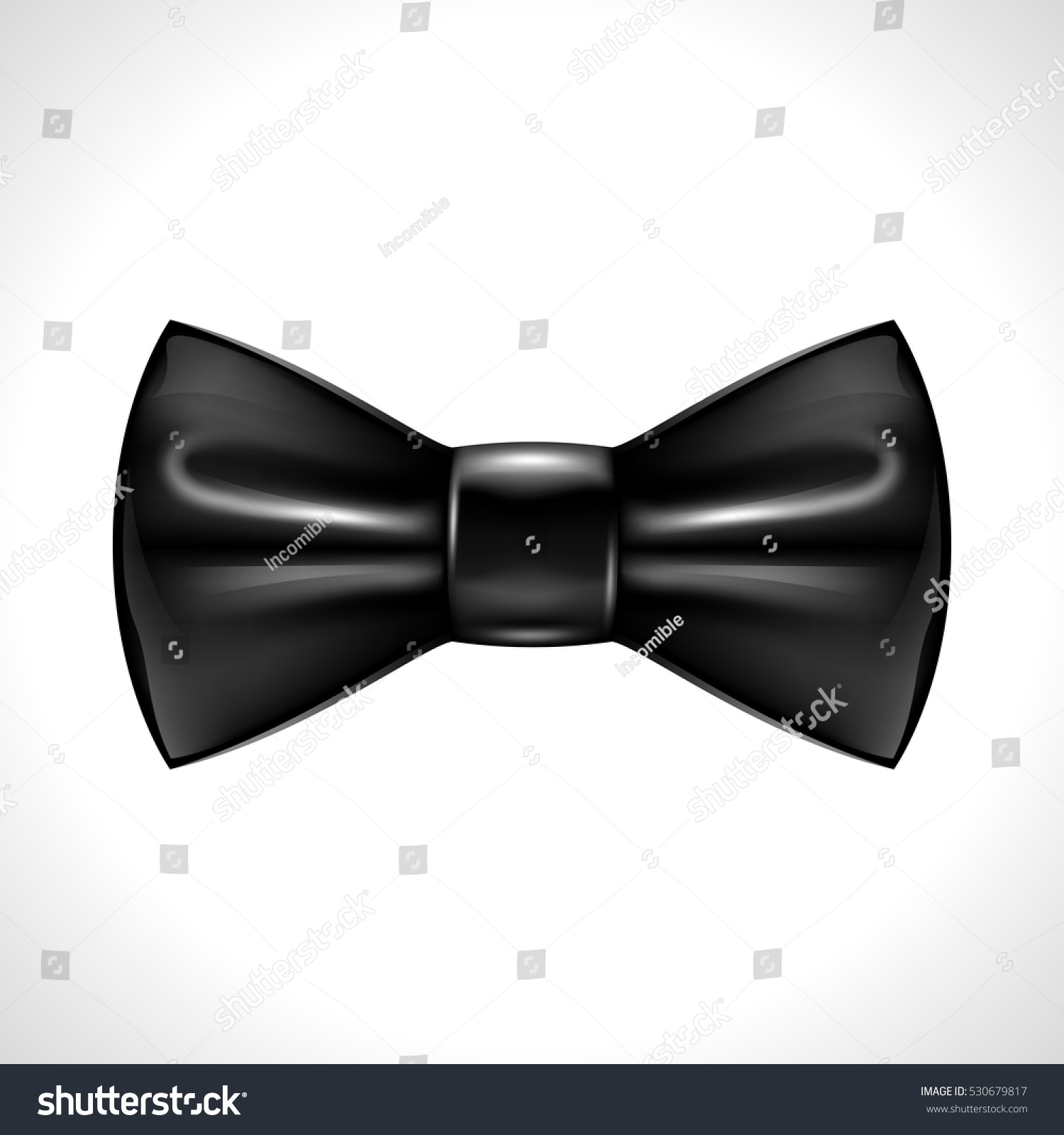 Realistic Black Bow Tie On White Stock Vector 530679817 - Shutterstock