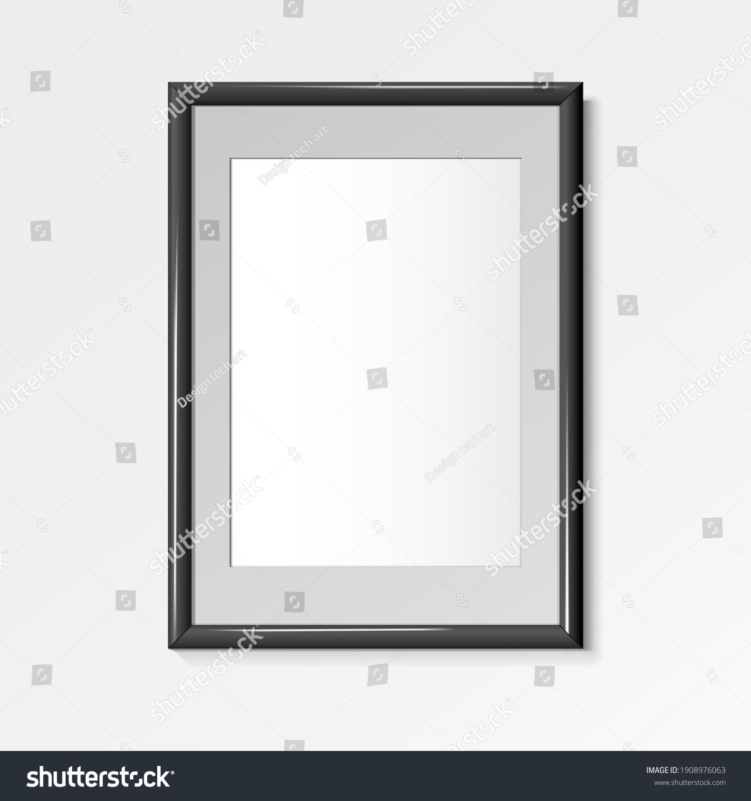 Realistic Black Frame Paintings Photographs Vector Stock Vector ...