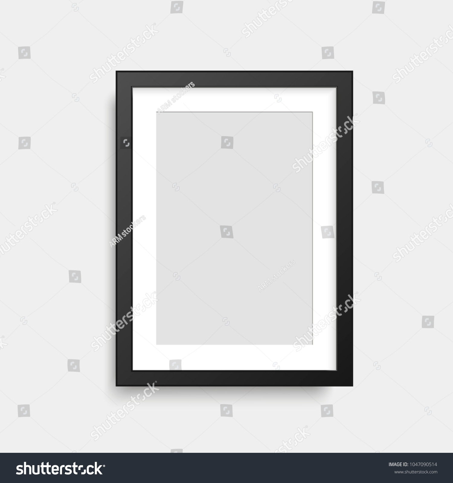 Realistic Black Square Photo Frame Vector Stock Vector (Royalty Free ...