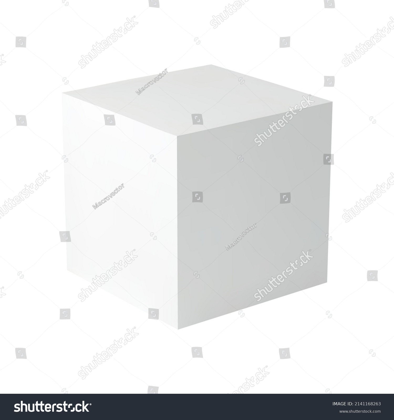 Realistic Blank Cube Basic 3d Shape Stock Vector (Royalty Free ...