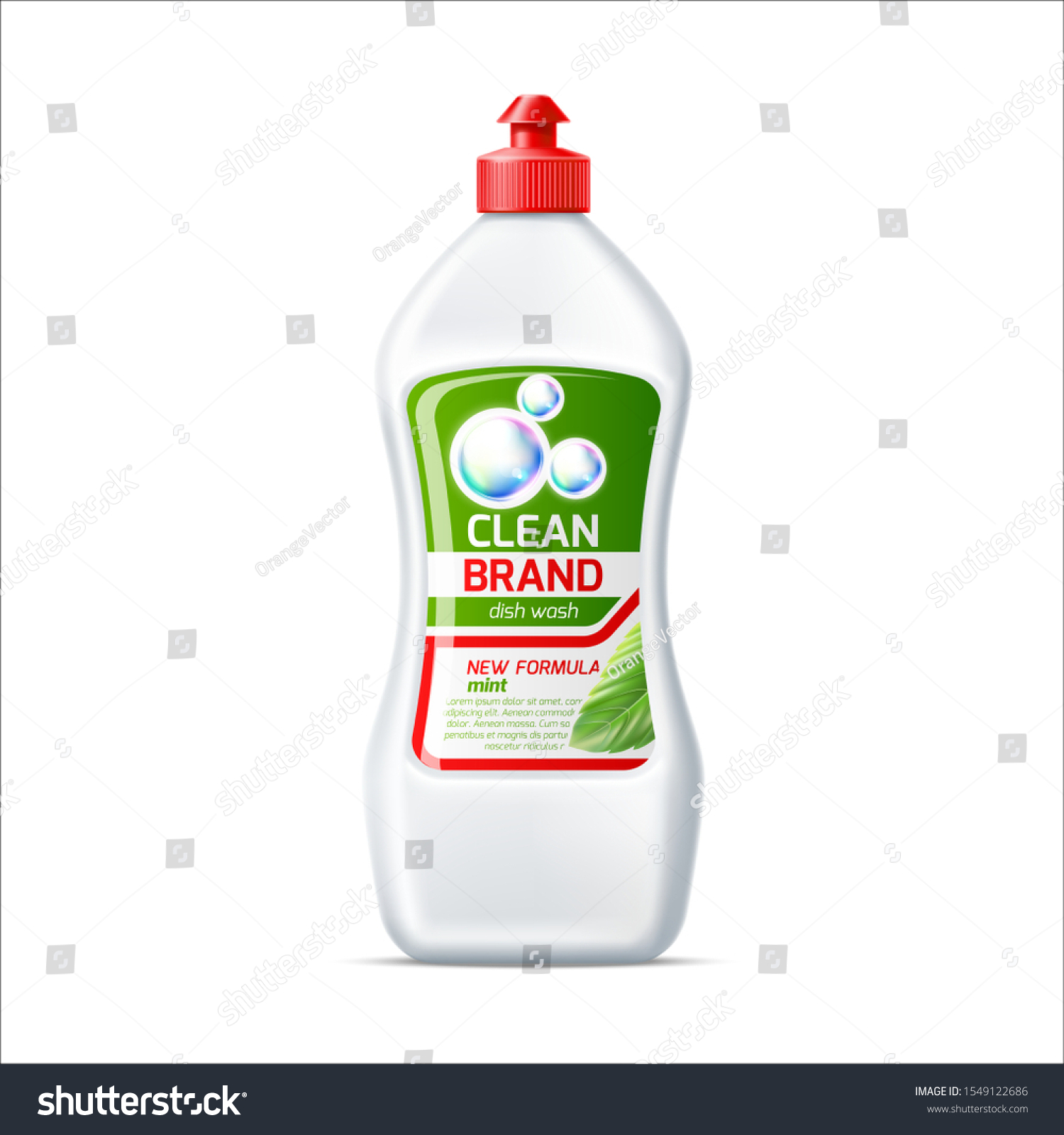 Download Realistic Branded Dishwashing Detergent Bottle Mockup Stock Vector Royalty Free 1549122686