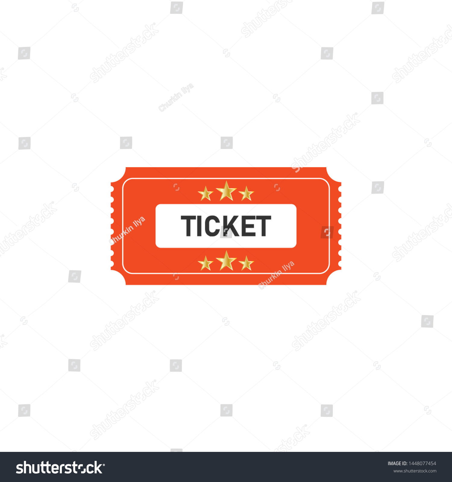 Realistic Cinema Ticket Vector Illustration Stock Vector (Royalty Free ...