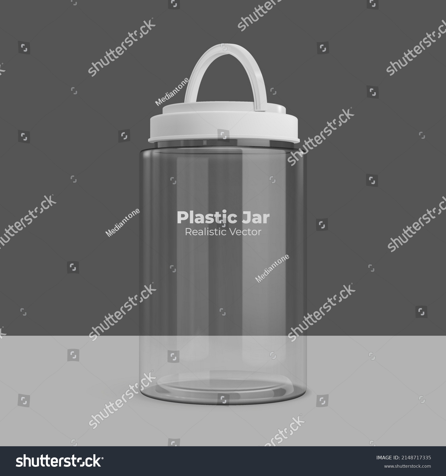 SVG of Realistic clear transparent plastic empty jar vector. cylinder tube shape svg