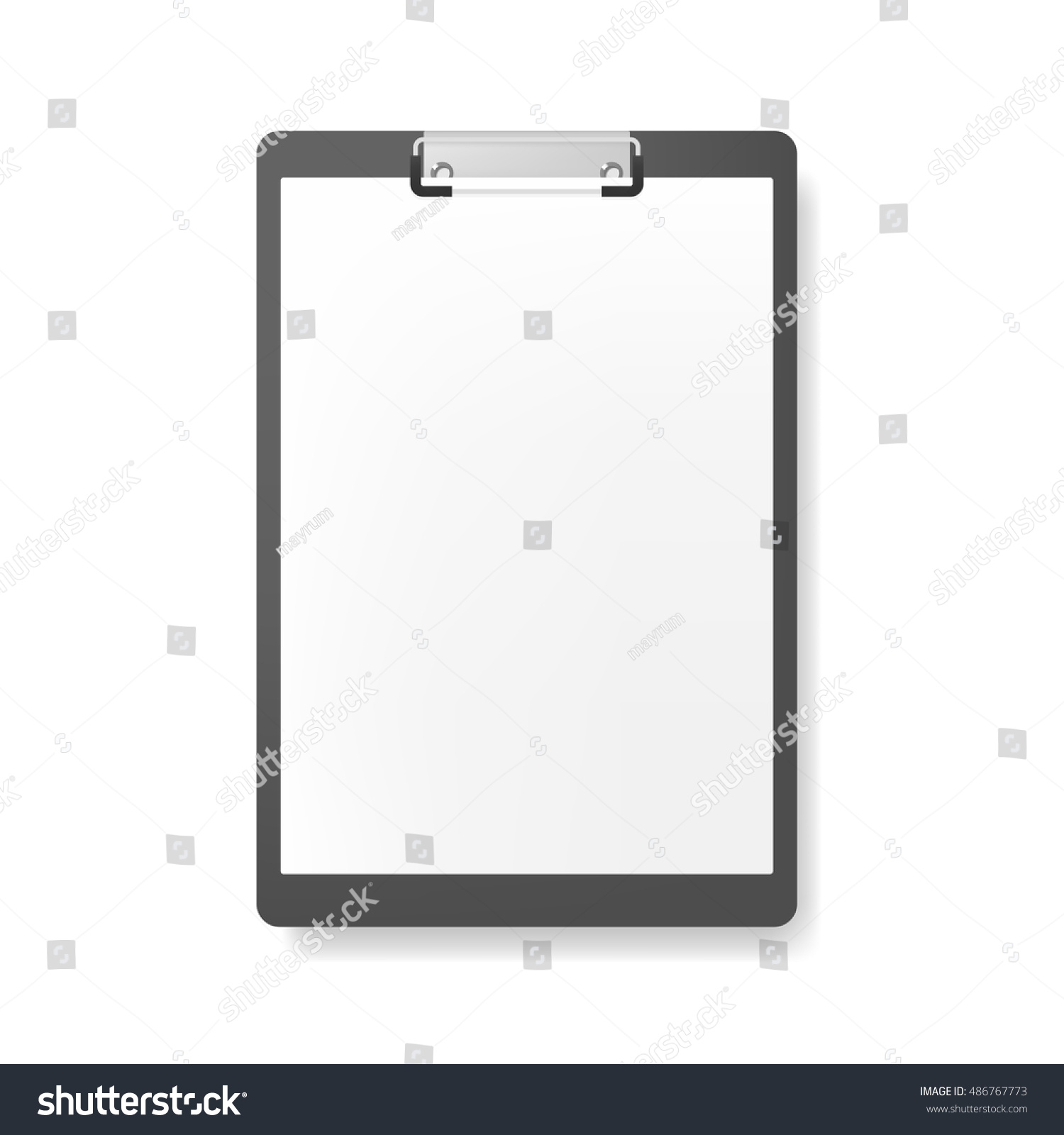 Realistic Clipboard Folder Blank White Sheet Stock Vector (Royalty Free