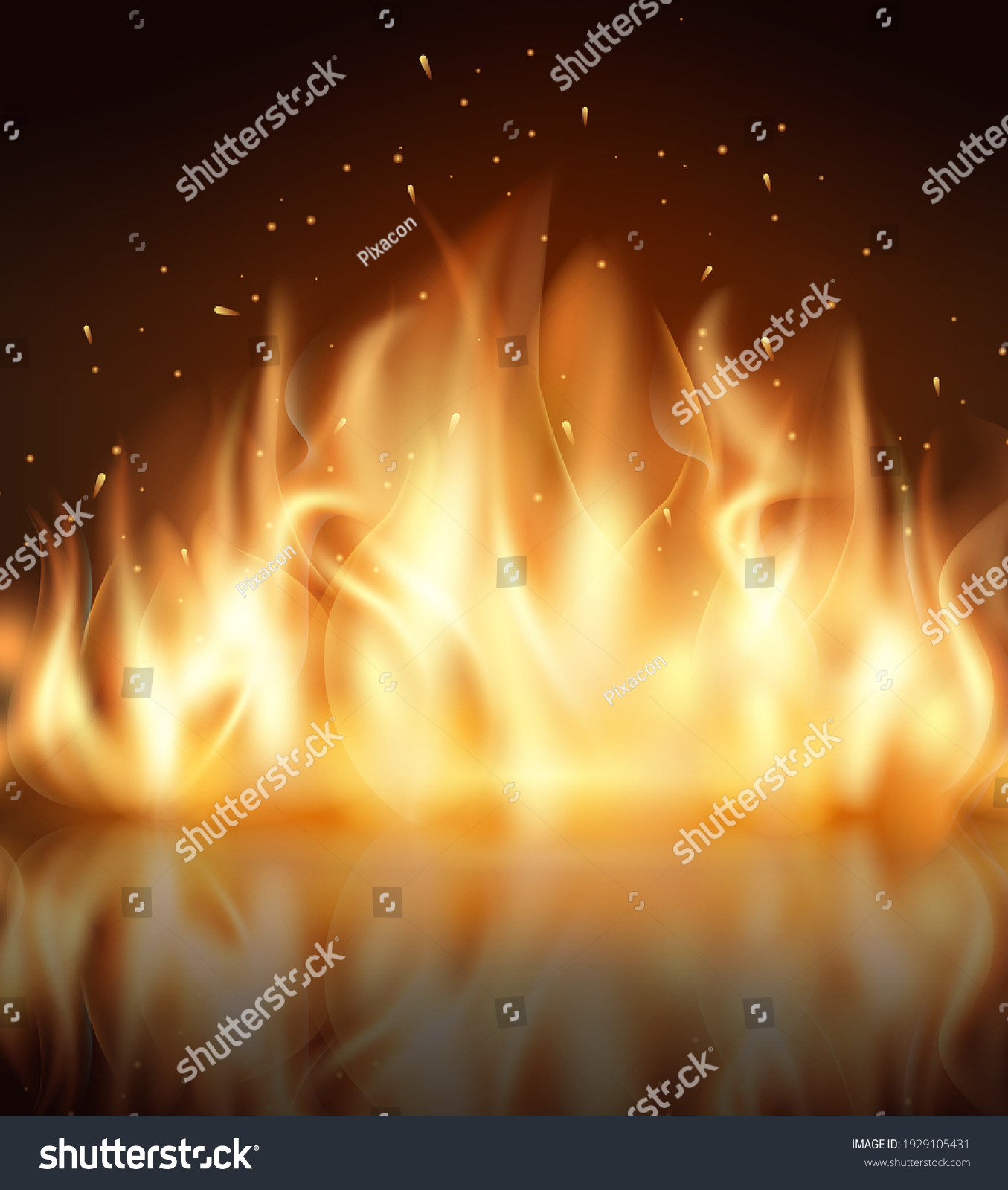 Realistic Colorful Image Line Bon Fire Stock Vector (Royalty Free ...