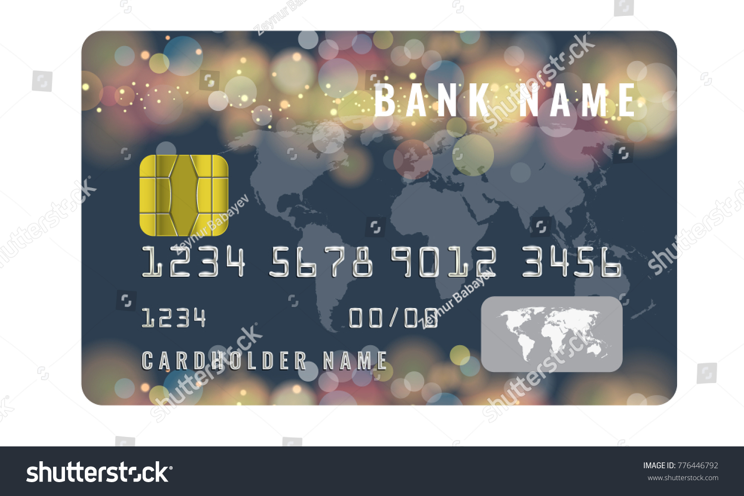 Realistic Credit Card Design Template Chip Stock Vector (Royalty Free