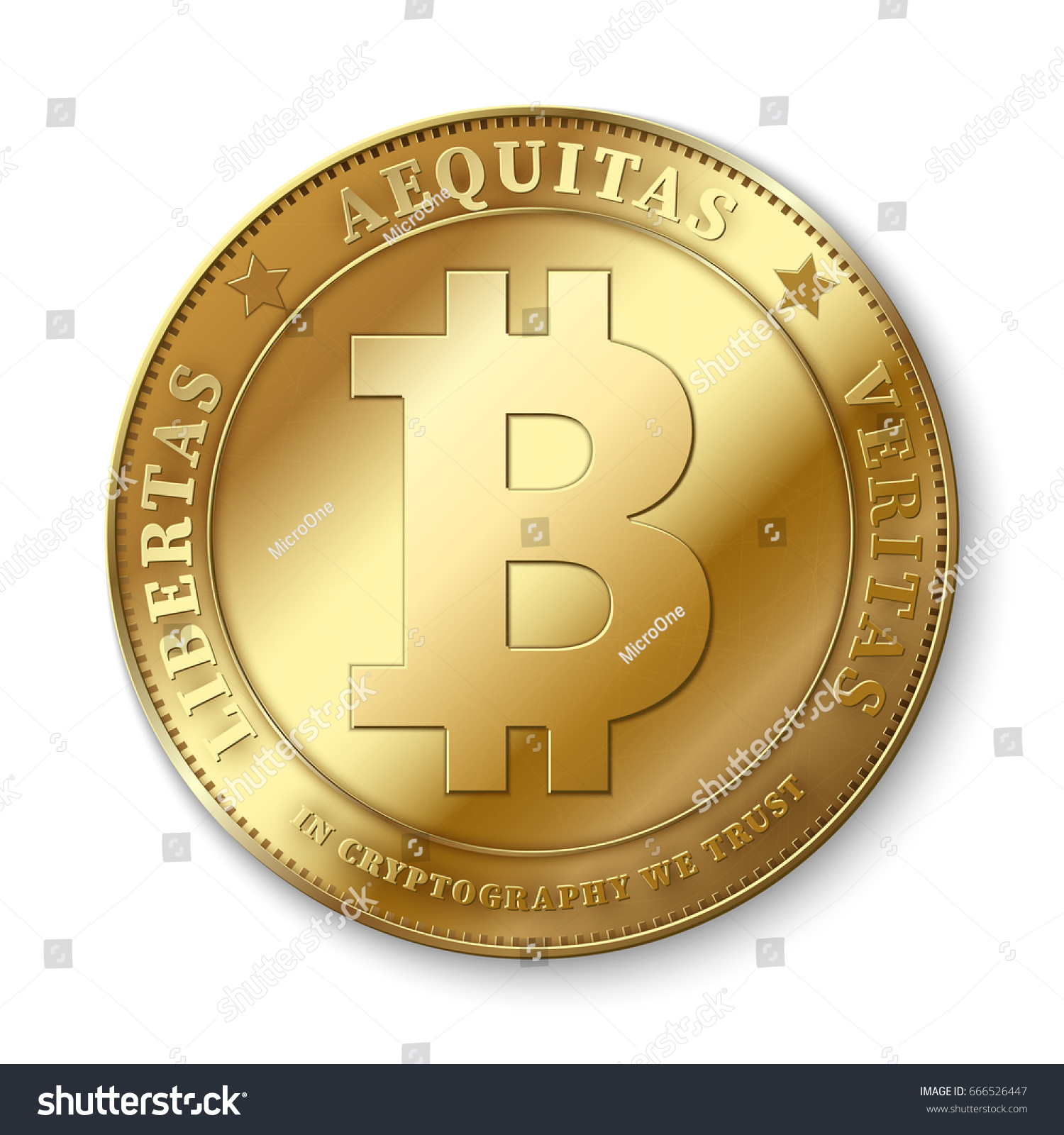 SVG of Realistic 3d golden bitcoin coin vector illustration for fintech net banking and blockchain concept. Golden bitcoin money, internet finance coin svg