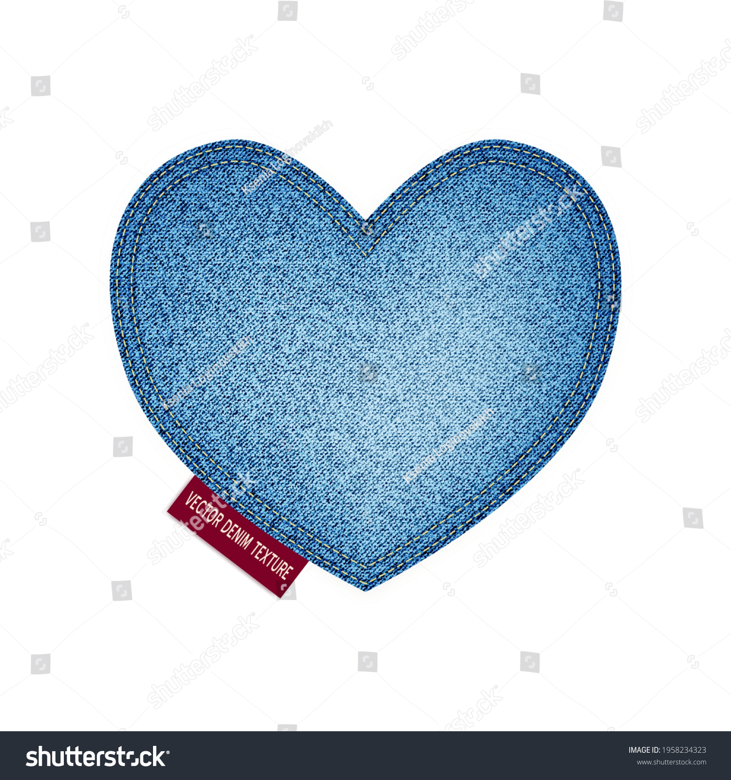 Realistic Denim Shape Stitch Vector Isolated Stock Vector (Royalty Free ...