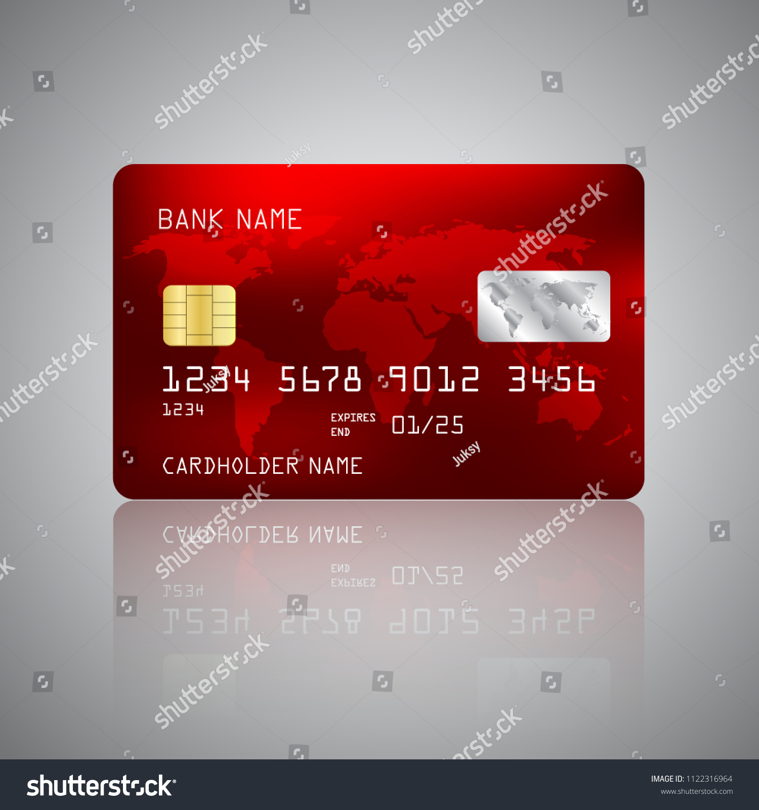 Realistic Detailed Credit Card World Map Stock Vector (Royalty Free