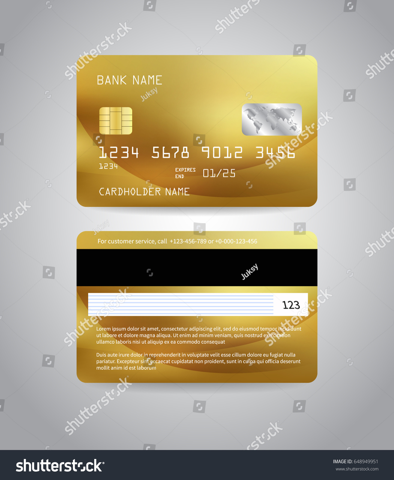 Realistic Detailed Credit Cards Set Colorful Stock Vector Royalty Free