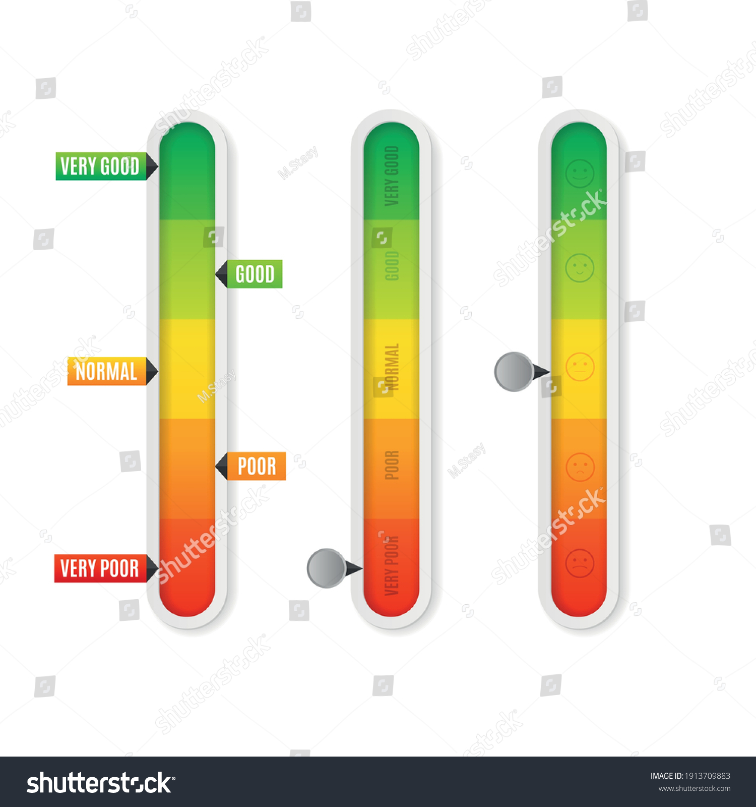 Realistic Detailed 3d Color Vertical Level Stock Vector (Royalty Free ...