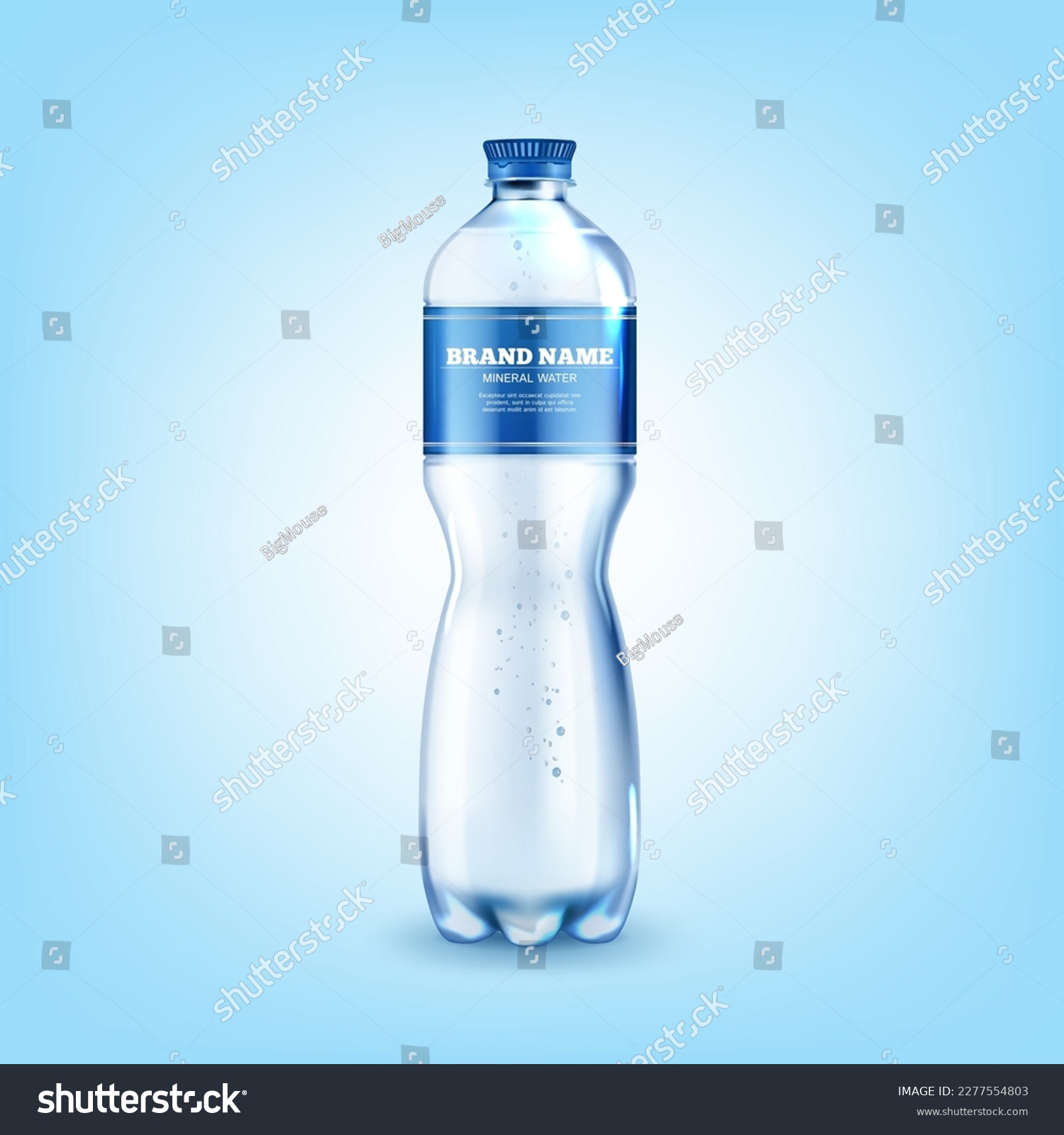 SVG of Realistic Detailed 3d Mineral Water Plastic Bottle with Label Packaging Concept. Vector illustration of Bottled Aqua svg