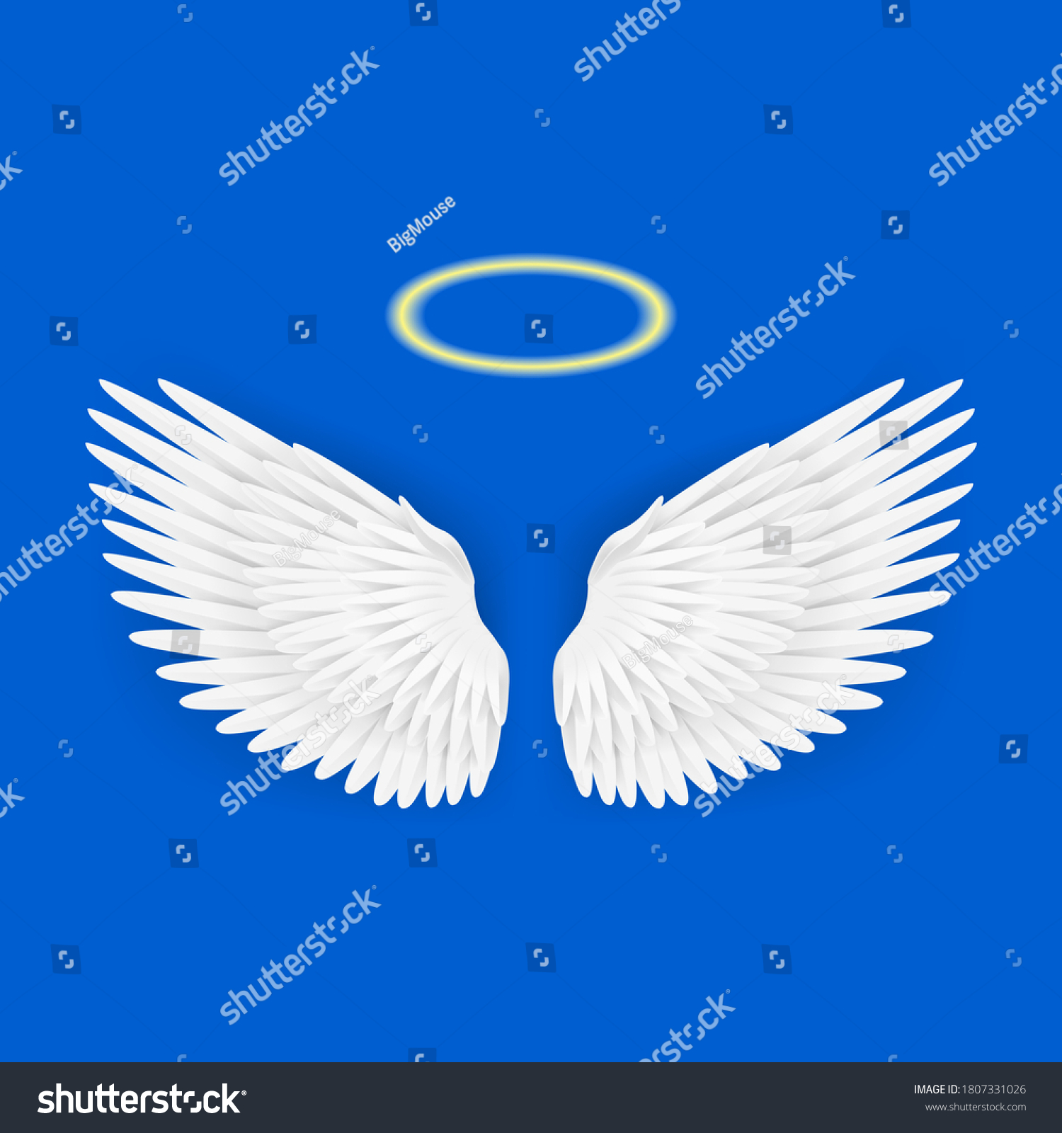 Realistic Detailed 3d White Blank Wings Stock Vector (Royalty Free ...