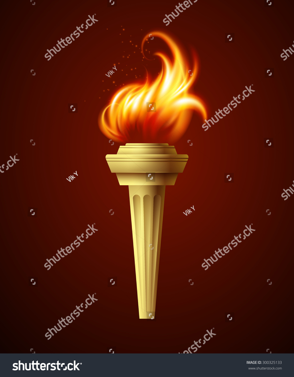 Realistic Fire Torch Vector Illustration Eps Stock Vector (Royalty Free ...