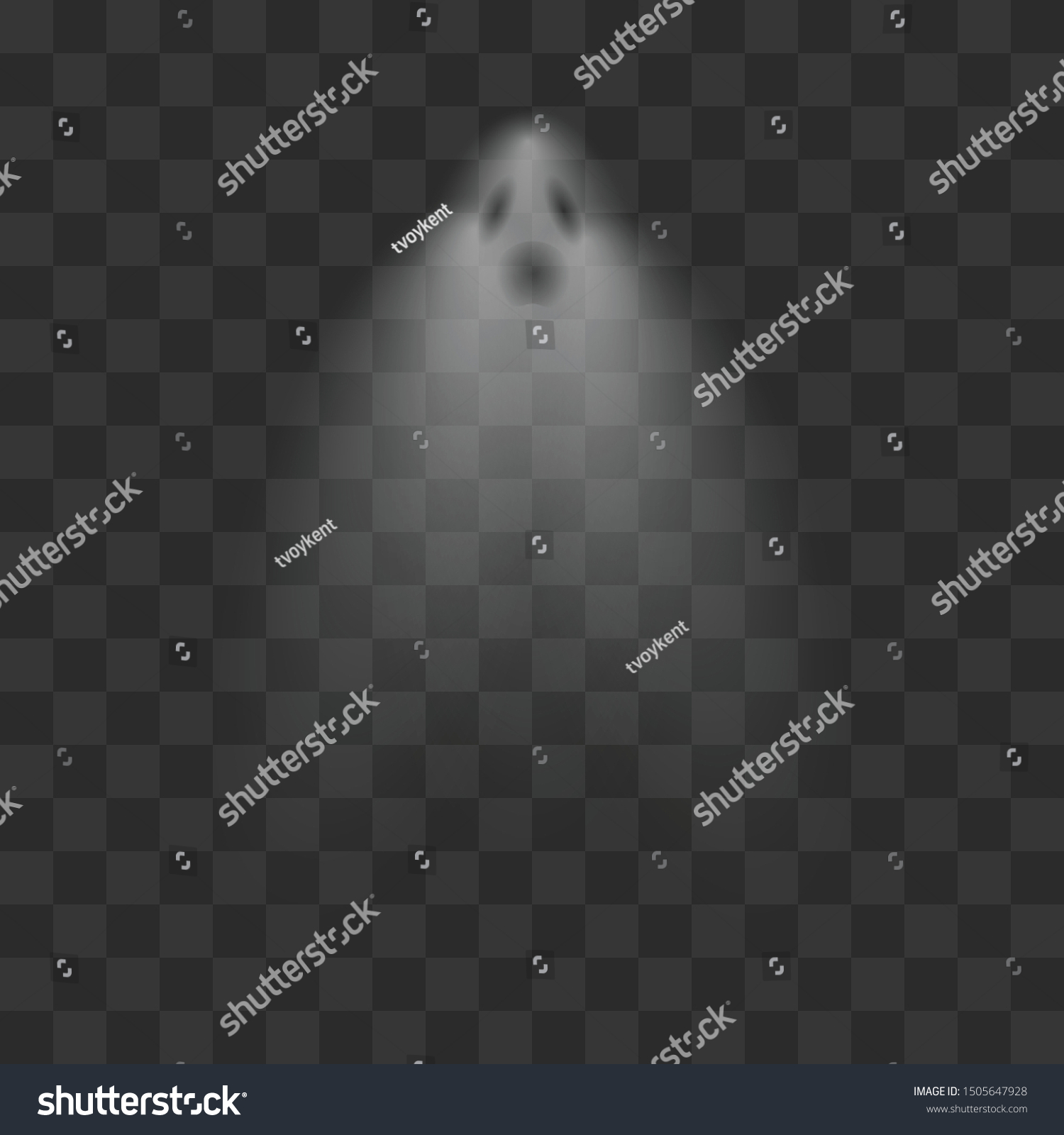 Realistic Ghost Scary Halloween Apparition Face Stock Vector (Royalty ...