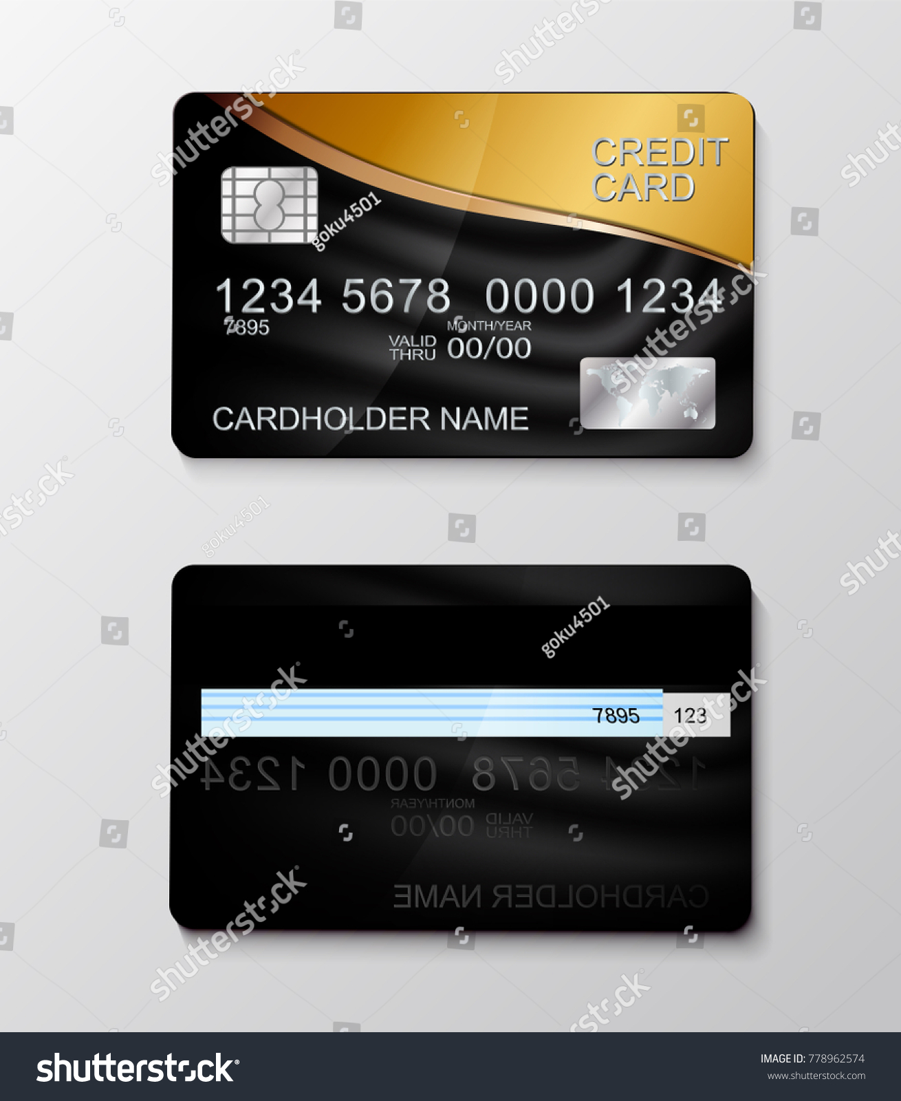 Realistic Glossy Credit Card Design Concept Stock Vector (Royalty Free ...