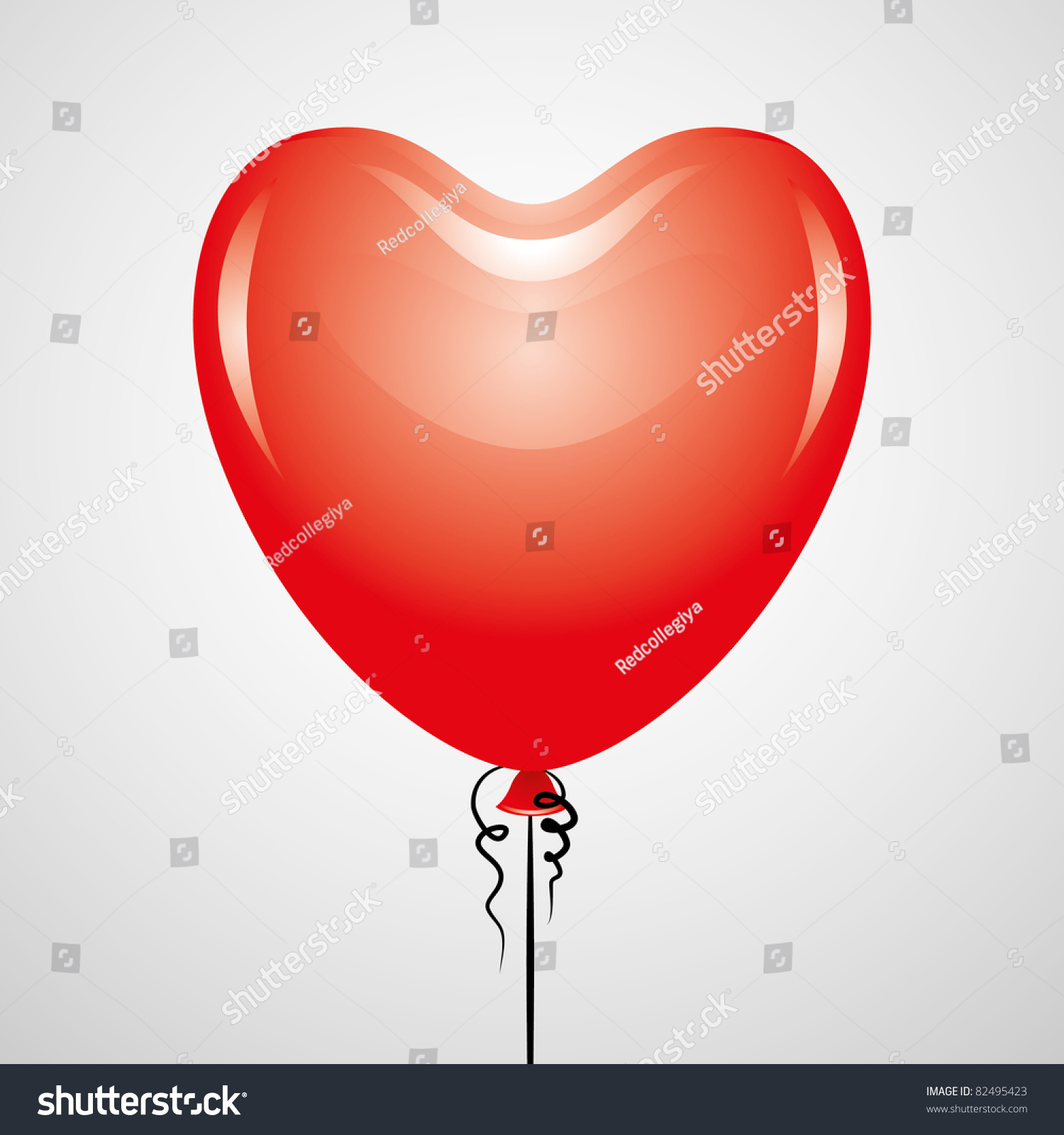 Realistic Glossy Red Balloon On Gray Stock Vector 82495423 - Shutterstock