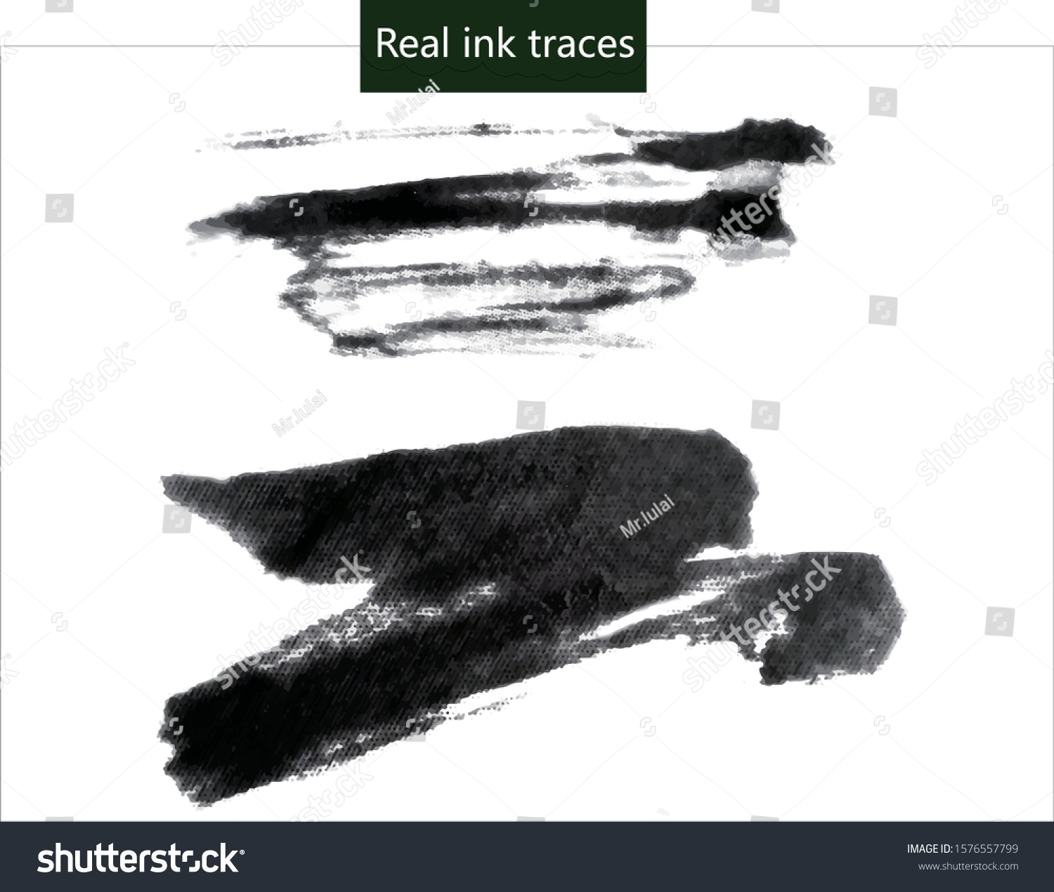 Realistic Ink Strokes Splatters Vector Material Stock Vector (Royalty ...