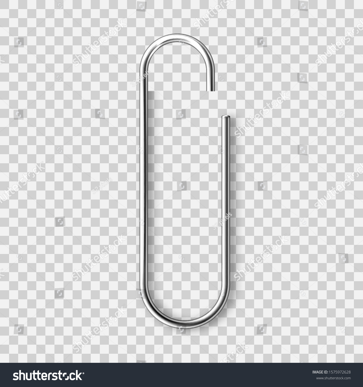 recommend clip art: Realistic metal paper clip isolated on transparent background. Page holder, binder. Vector illustration.
