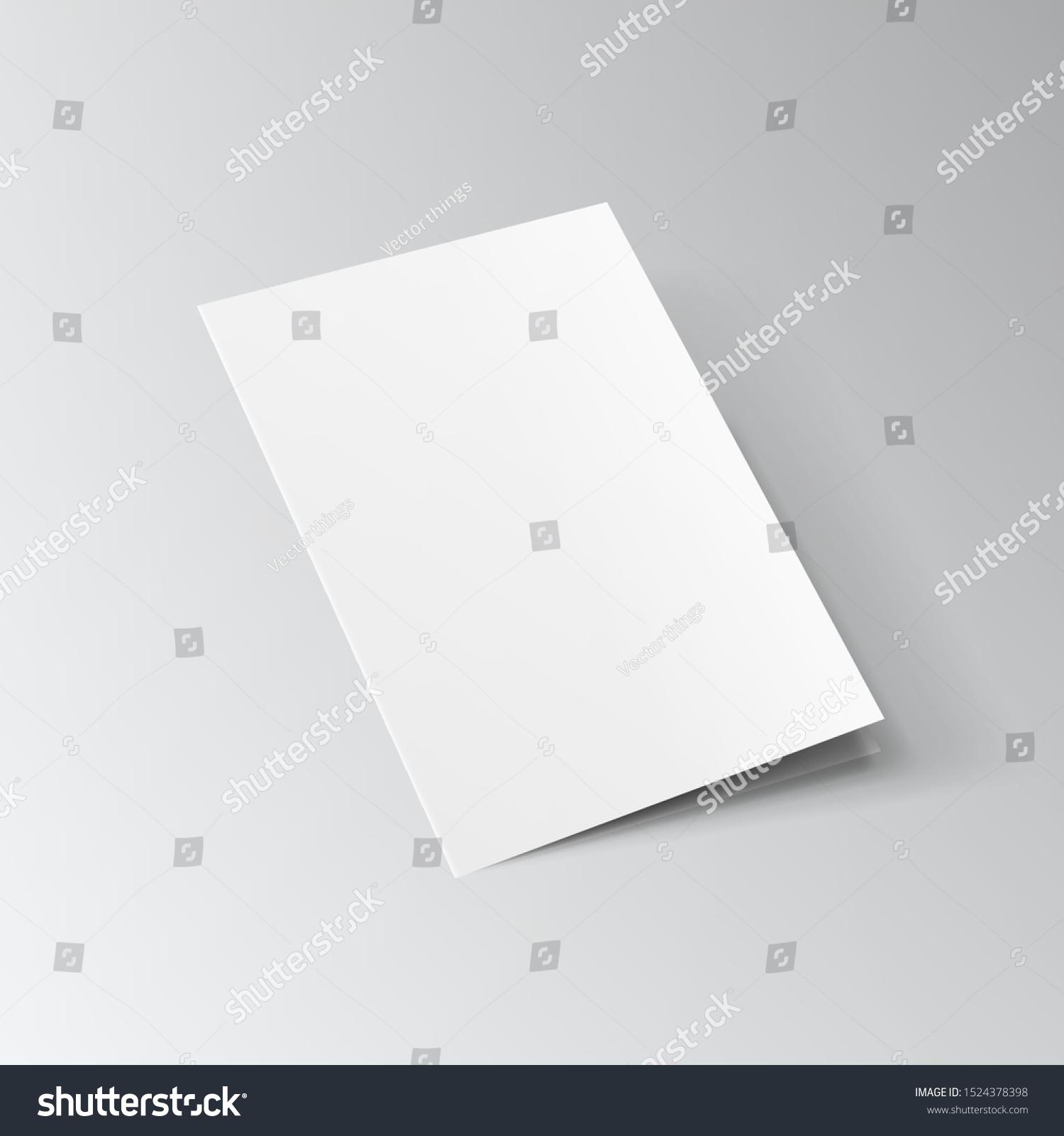 Realistic Middle Folded A4 A5 Brochure Stock Vector (royalty Free 