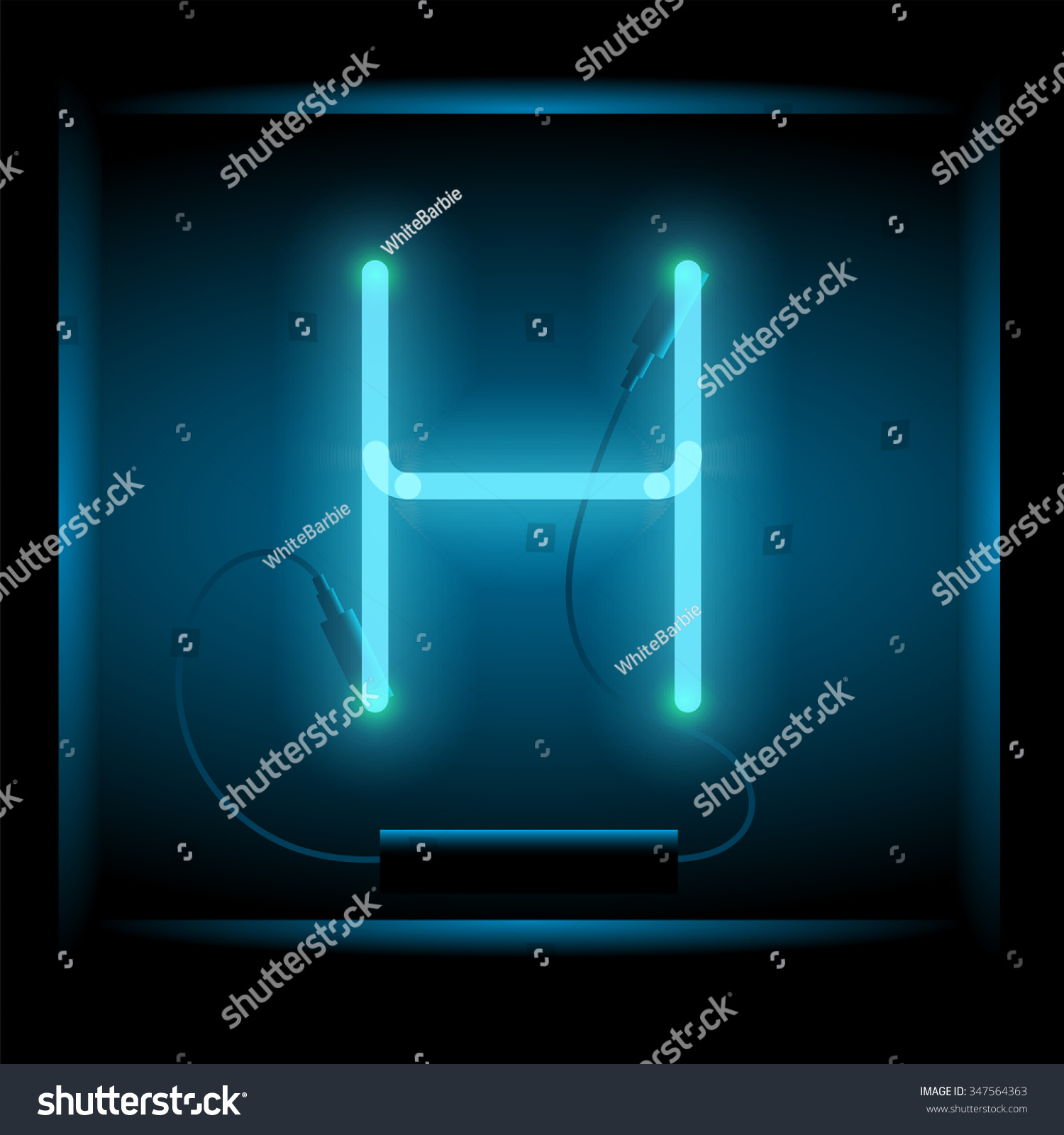 Realistic Neon Letter H Vector Illustration Stock Vector (Royalty Free ...